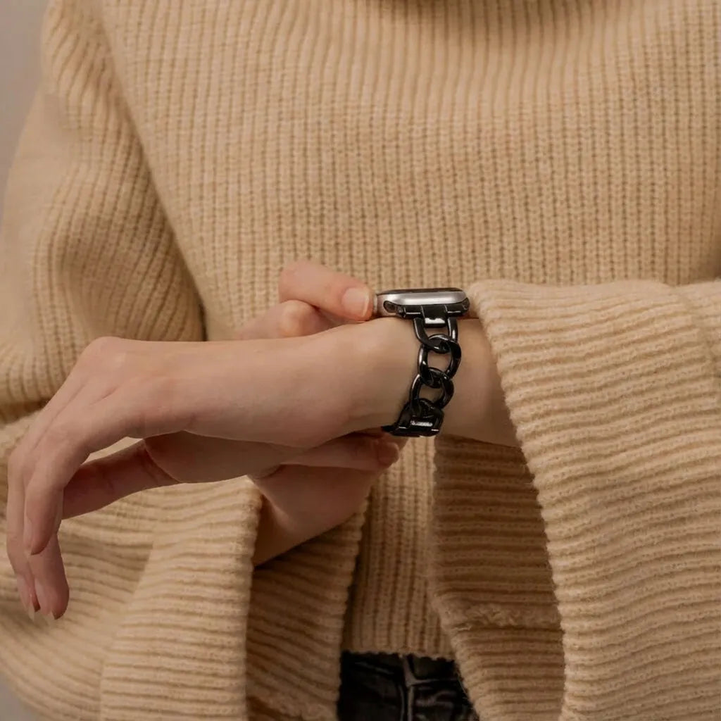 Apple Watch steel chain band (zwart)