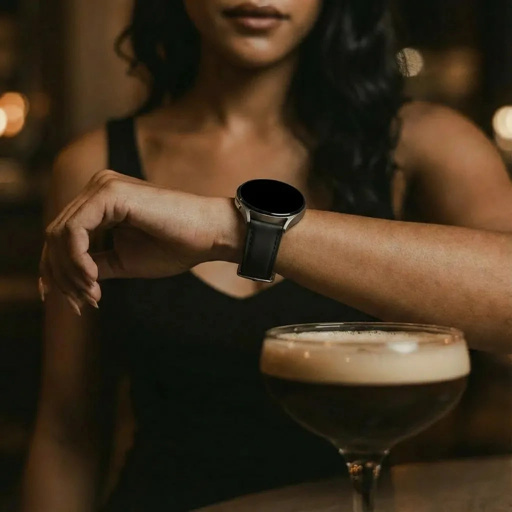 Slimfit Leather Strap, black, lifestyle photo