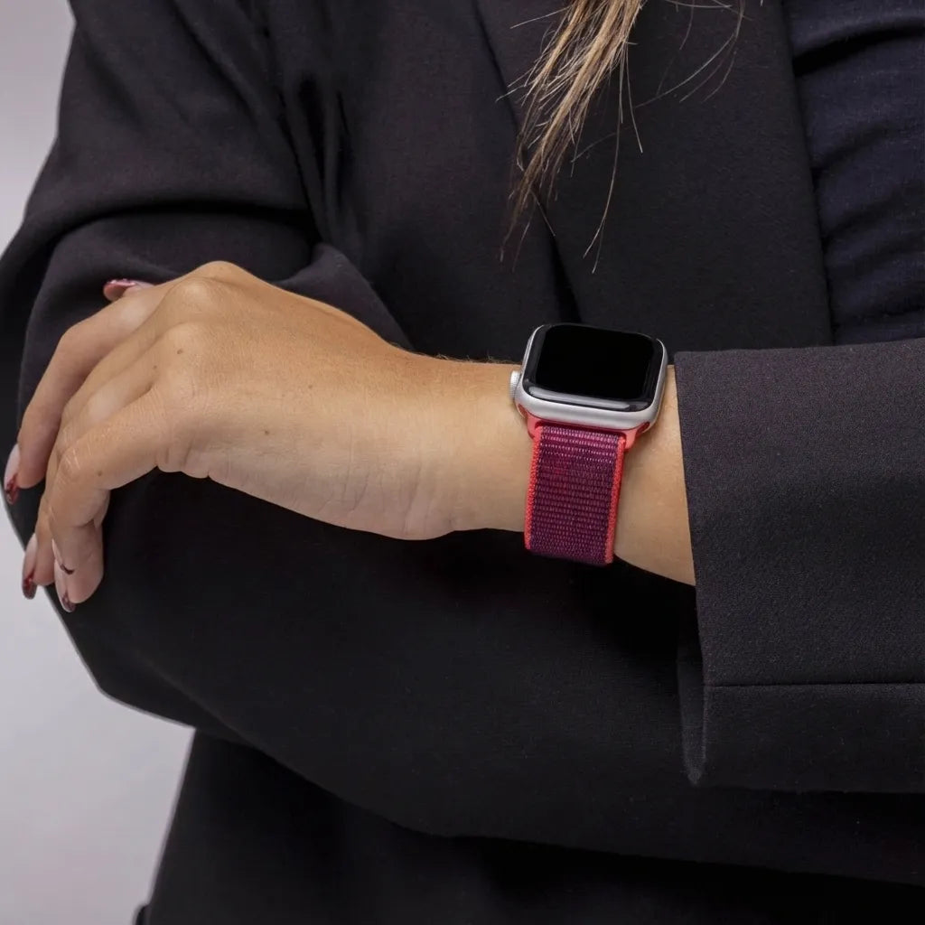Apple Watch nylon band (paars/rood)