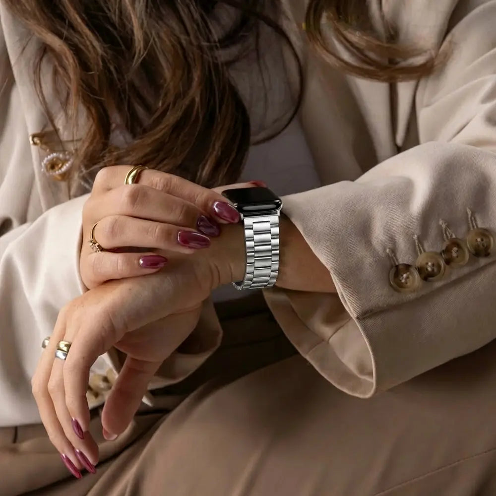 Bandz Apple Watch stalen band 'Classic' (zilver)