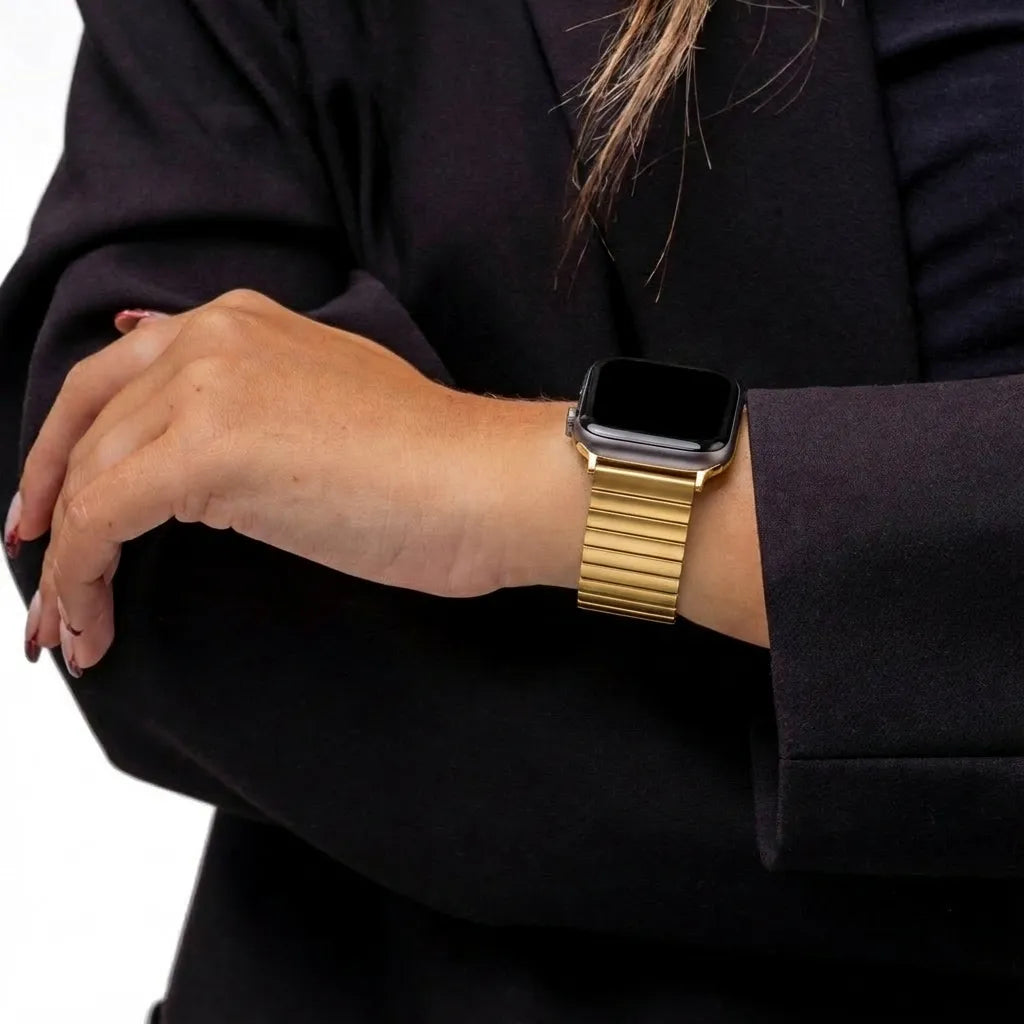 Apple Watch stalen rekband (goud)
