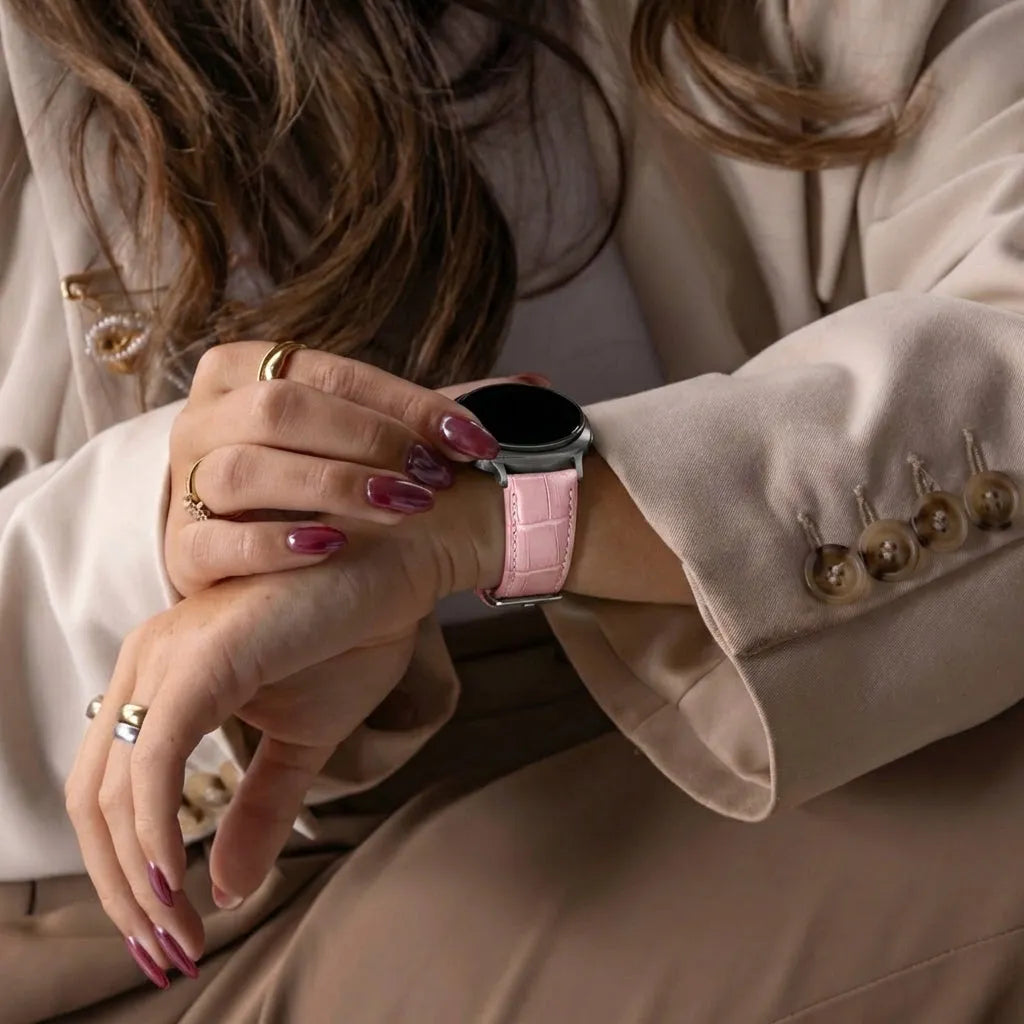 Coros Apex 42mm Crocodile leren grain band (roze)