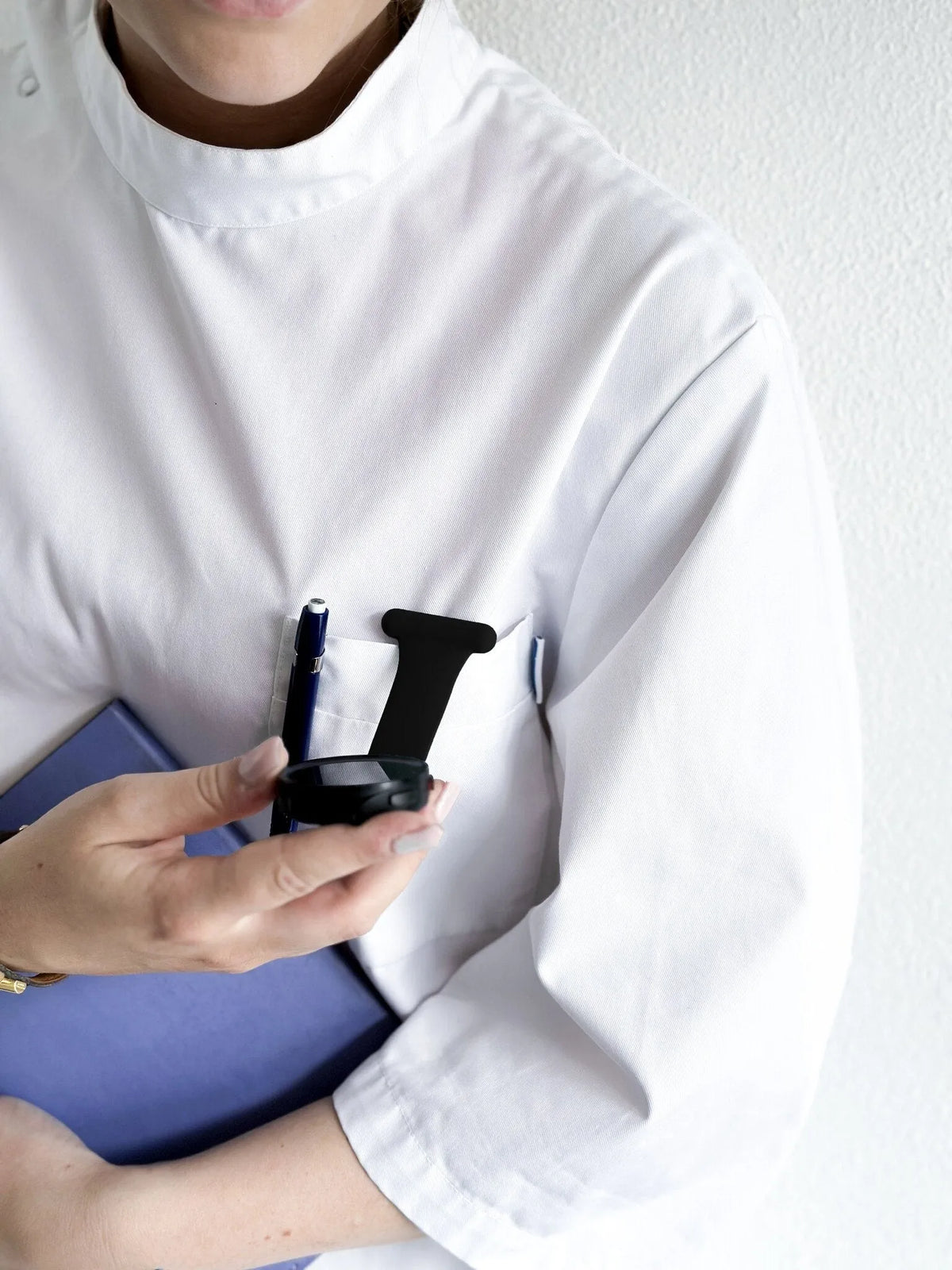Silicone Nurse Fob, black, lifestyle photo