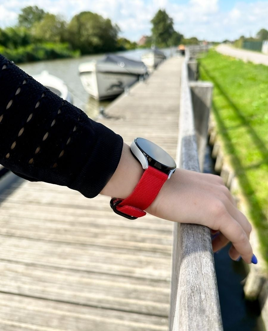 Nylon Buckle Strap, red, lifestyle photo