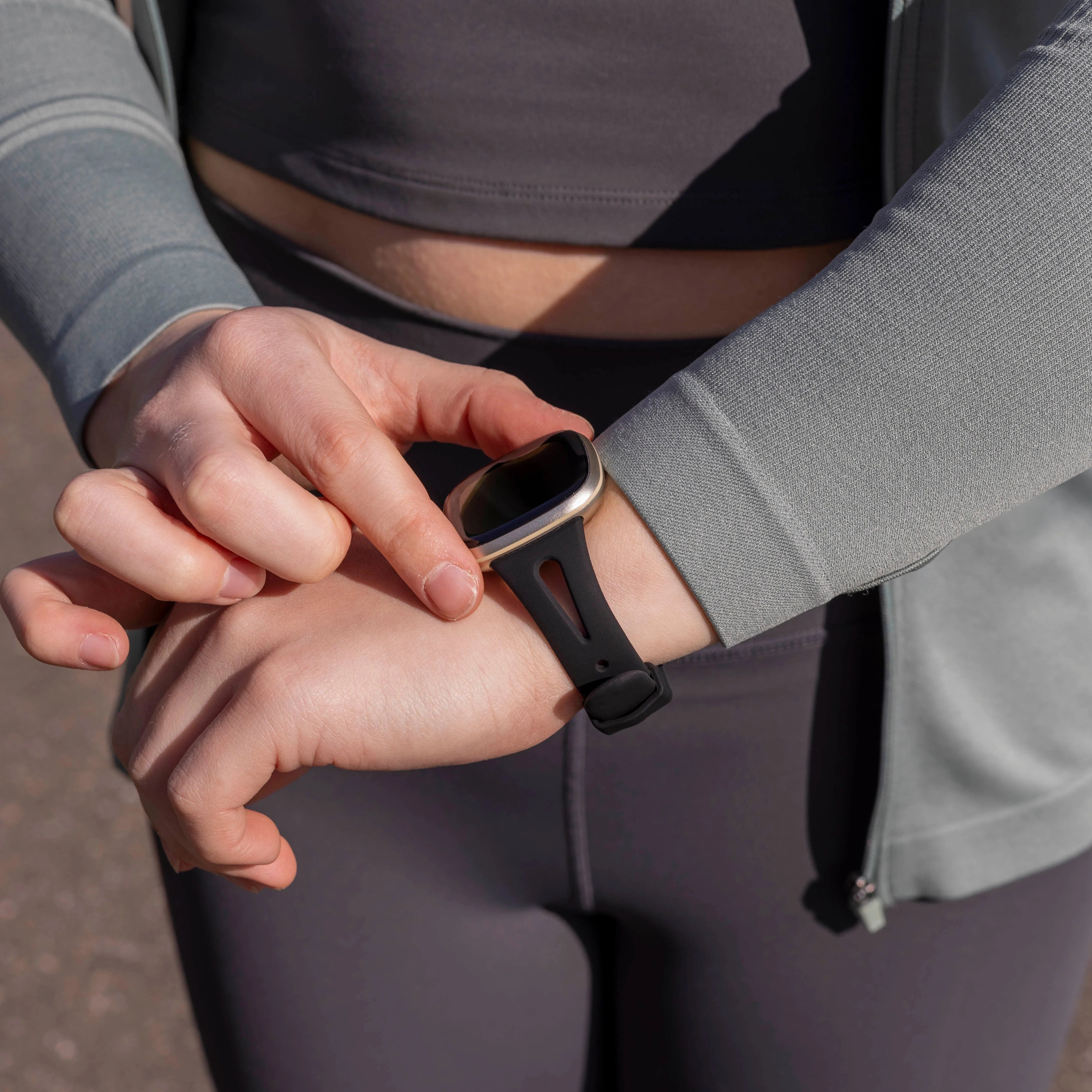 Fitbit Versa 3 luxe siliconen bandje (zwart)