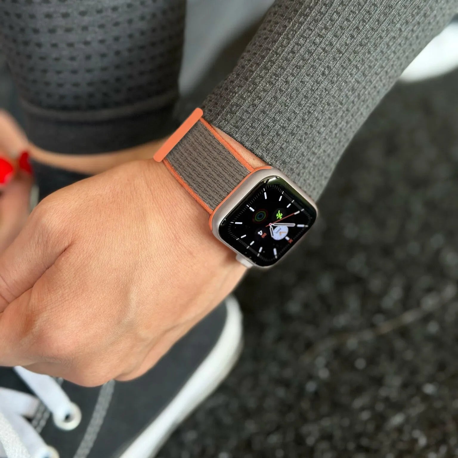 AW Nylon loop band bruin-oranje