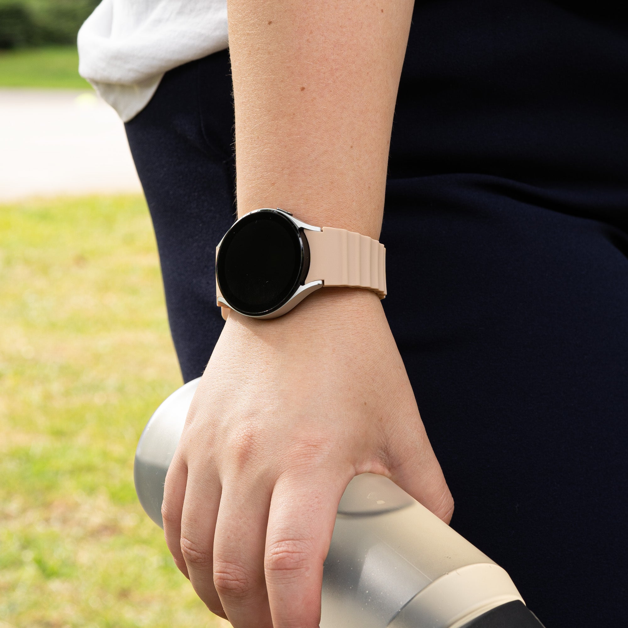 Silicone Ocean Strap, starlight, lifestyle photo