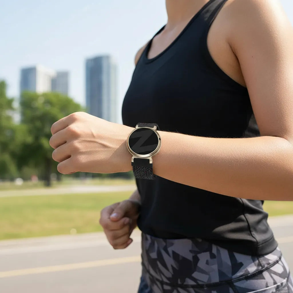 Bandz Garmin Lily 2 gevlochten nylon band (zwart mix)