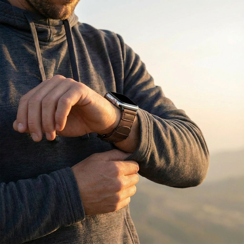 Apple Watch Ultra canvas bandje (bruin)