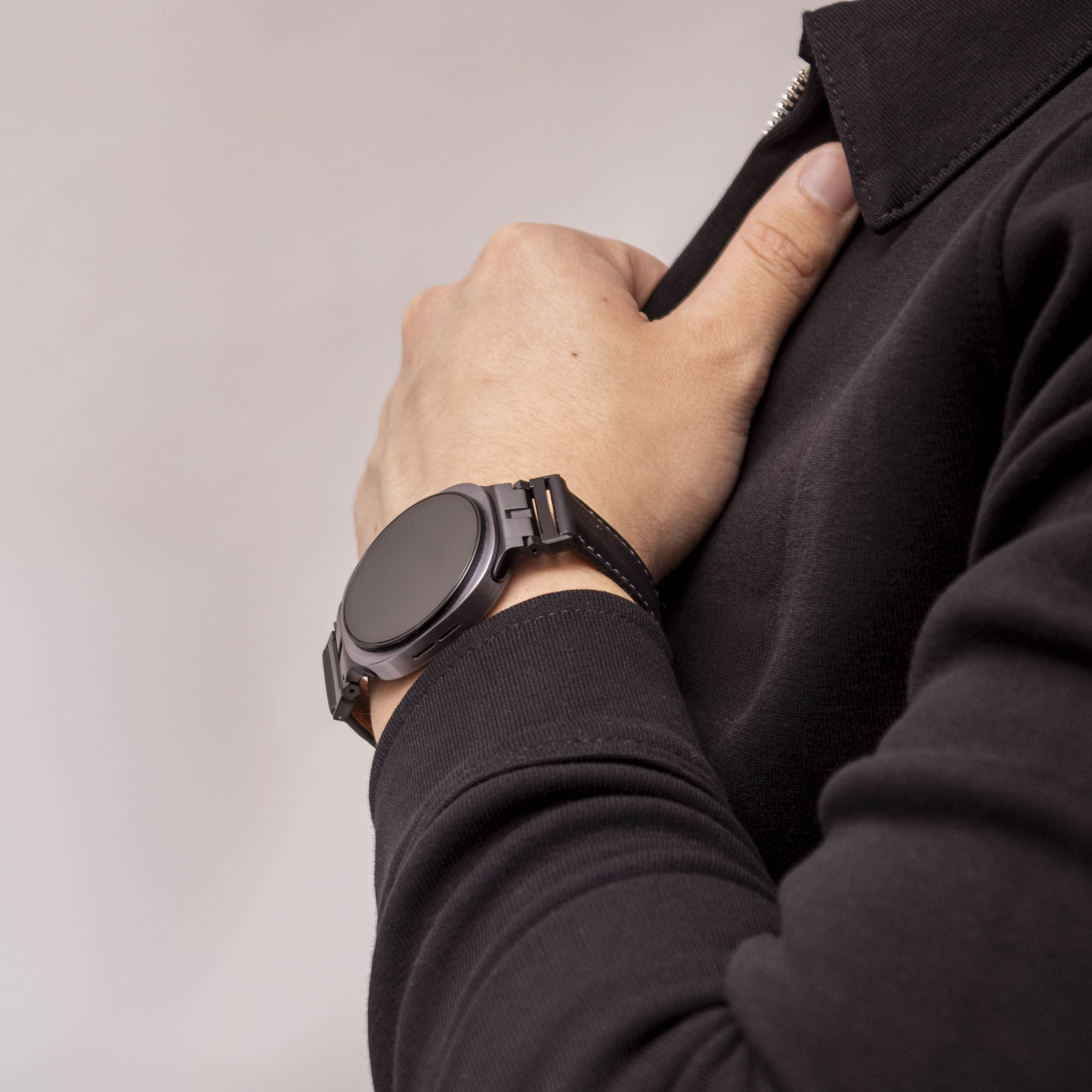 Samsung Galaxy Watch 8 - 44mm luxe leren bandje (zwart)
