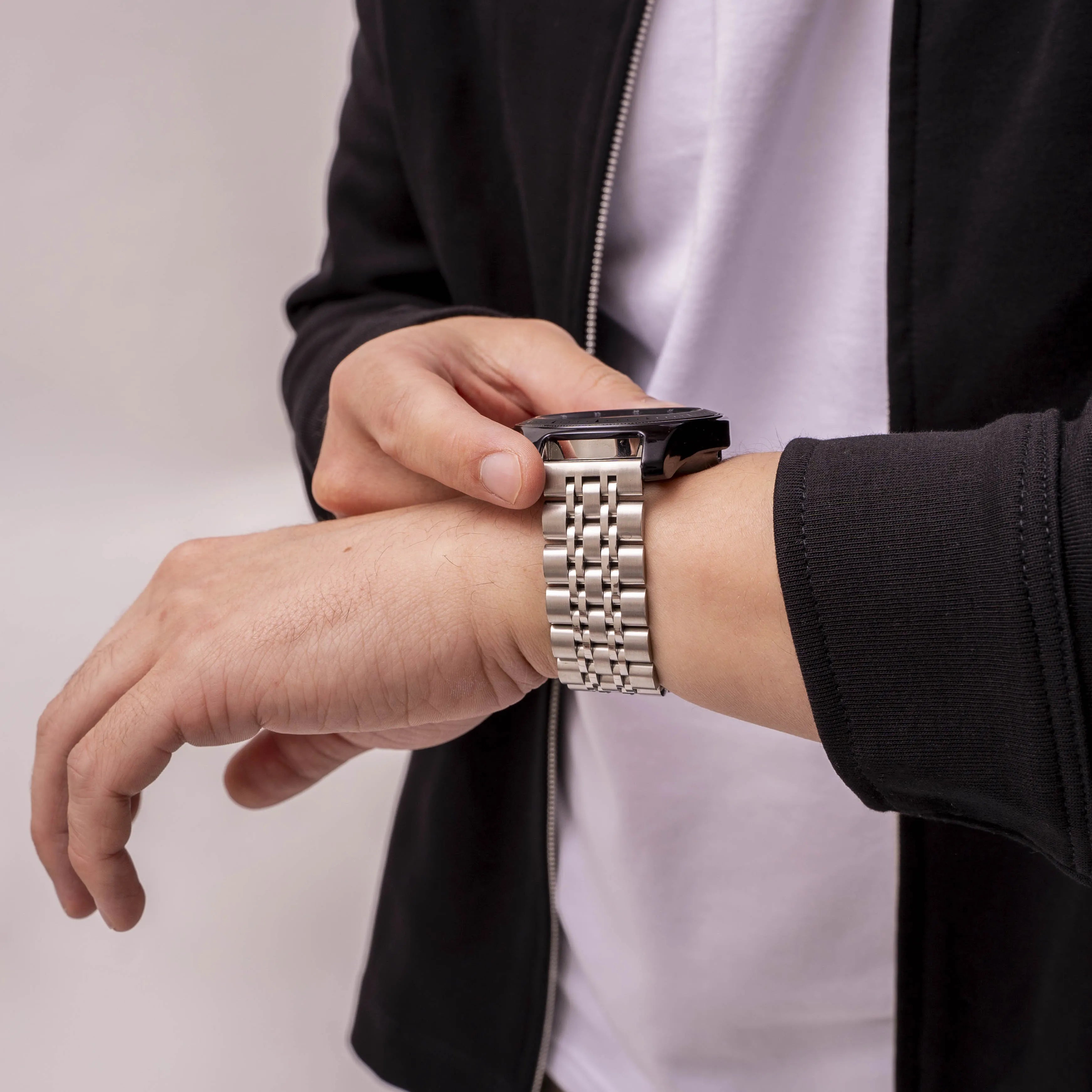 Amazfit GTR 2 duo stalen schakel band (zilver)