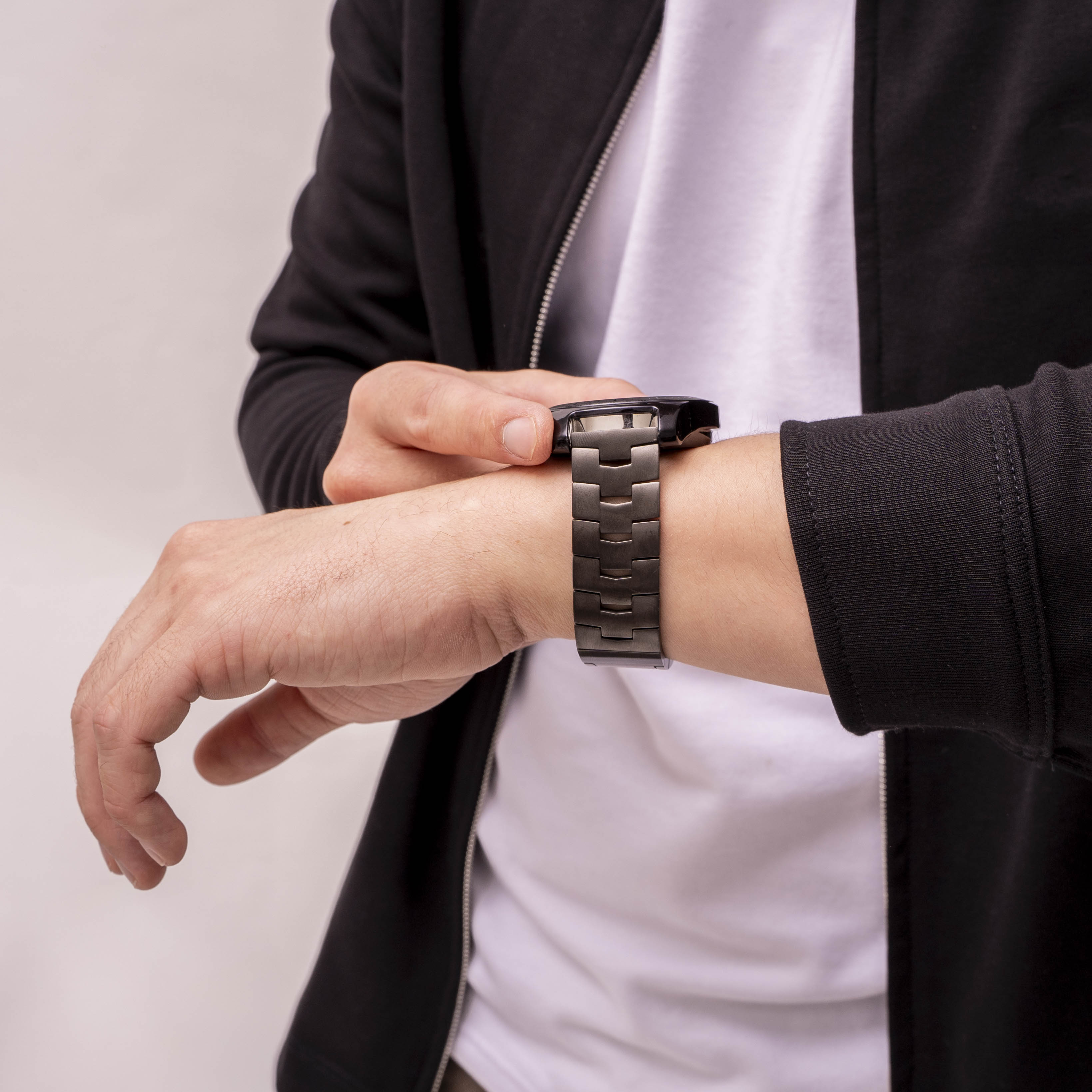 Samsung Galaxy Watch 46mm titanium grain band (platte sluiting) (grafiet)