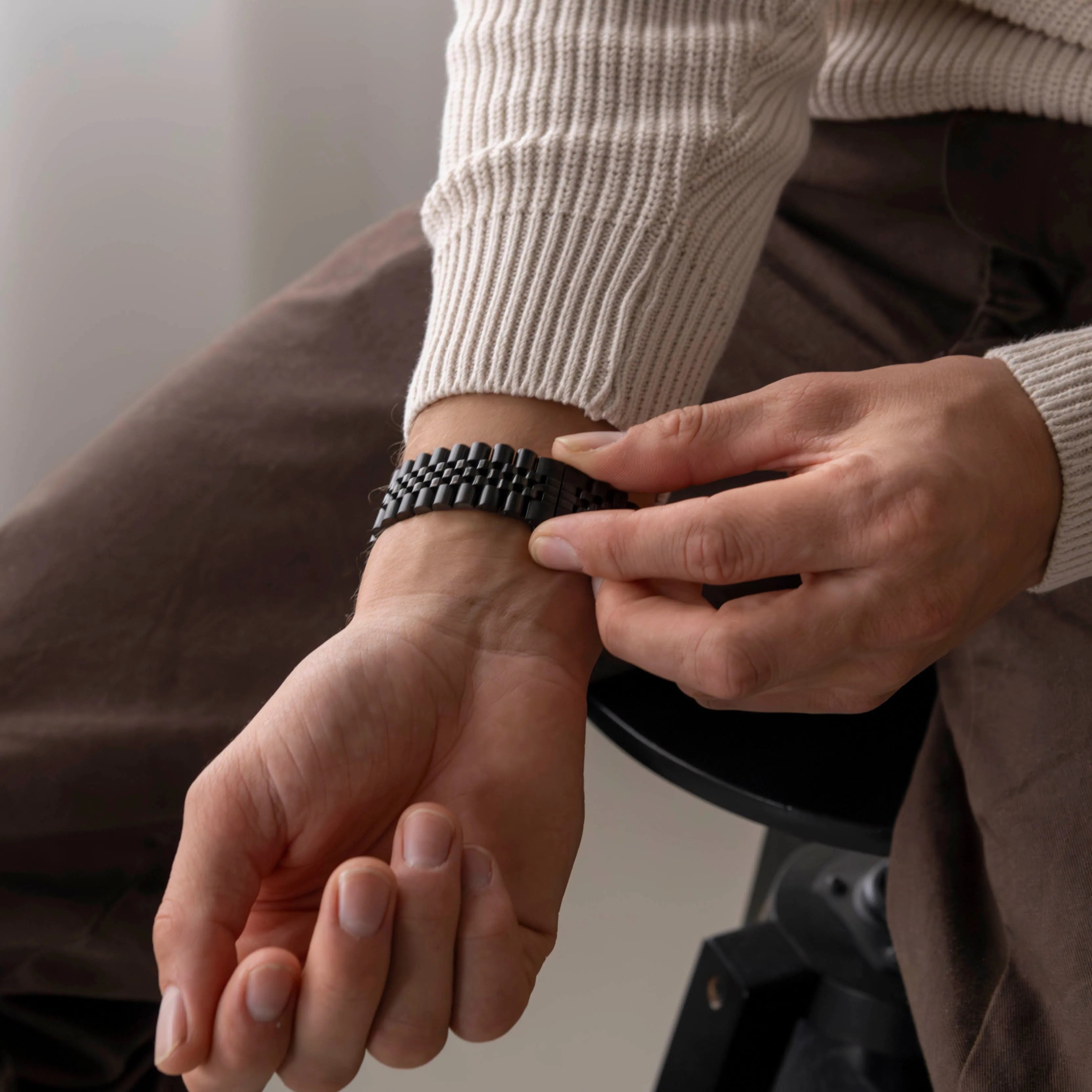 Apple Watch Jubilee stalen band (zwart)