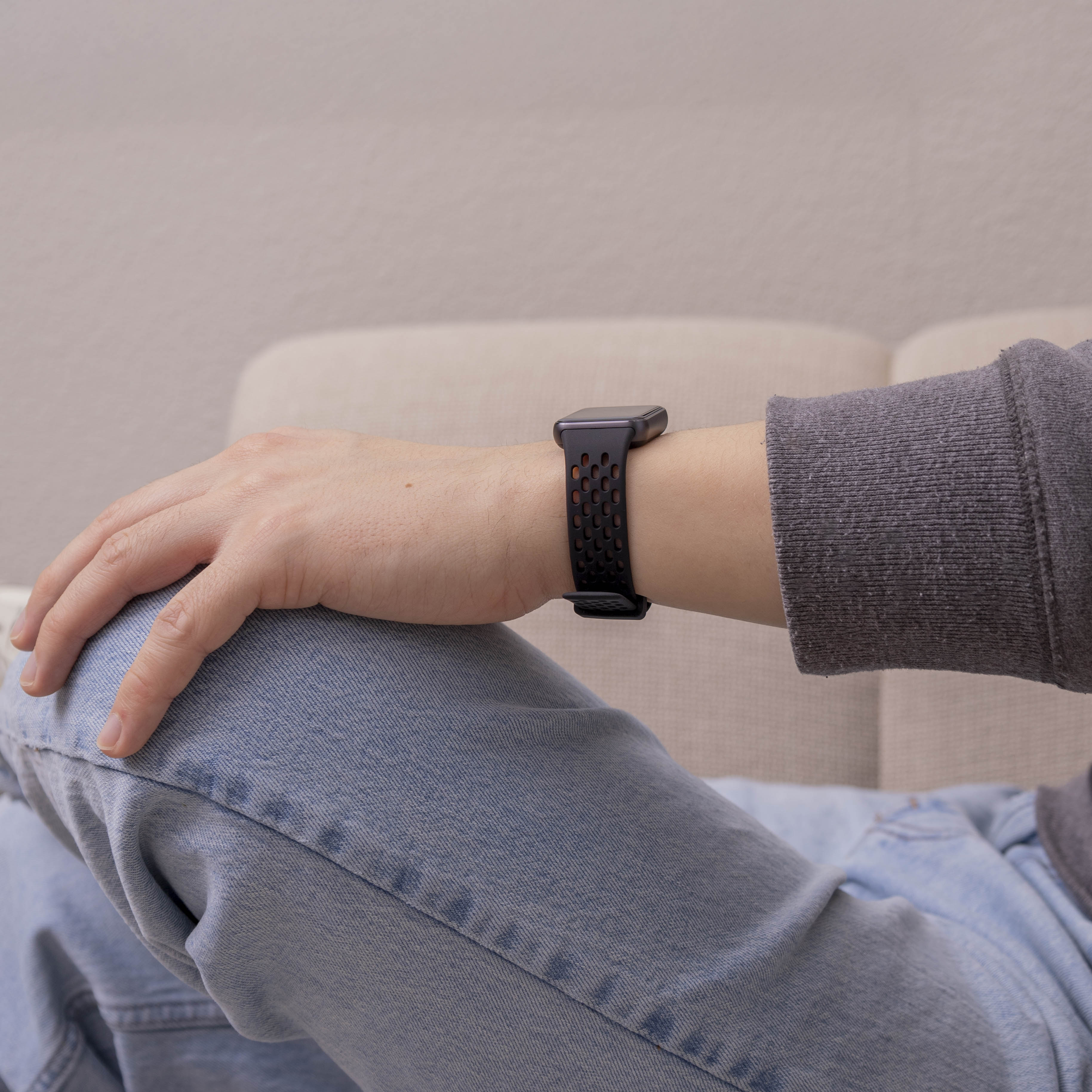 Samsung Galaxy Fit 3 ademend siliconen bandje (zwart)