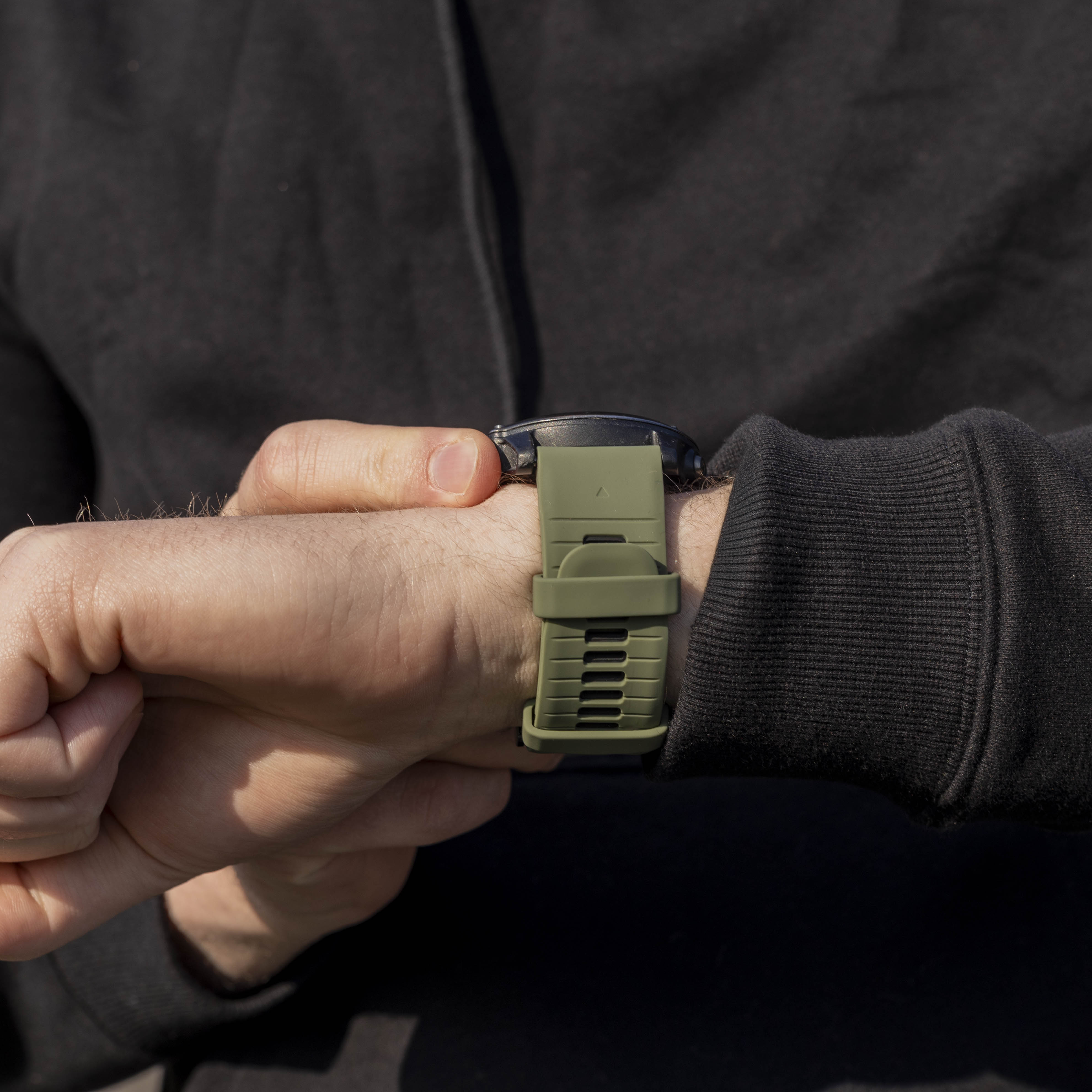 Garmin Fenix 5x / 6x sport gesp band (olijfgroen/zwart)