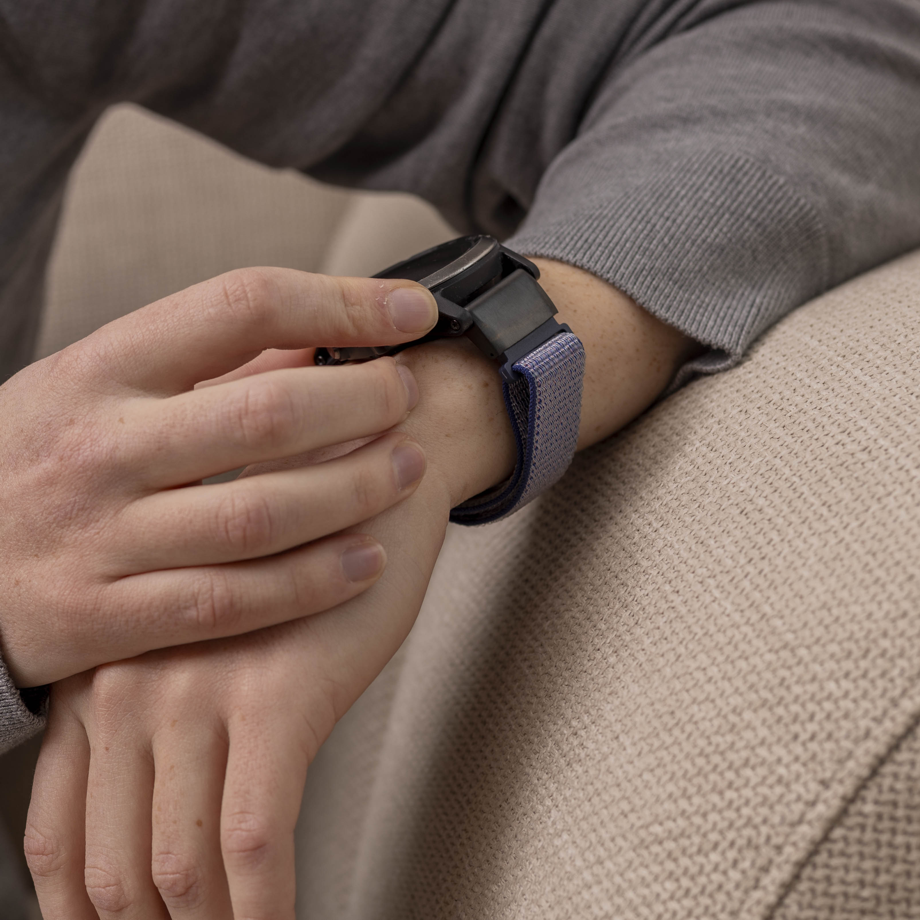 Garmin Fenix 5x / 6x nylon band (blauw)