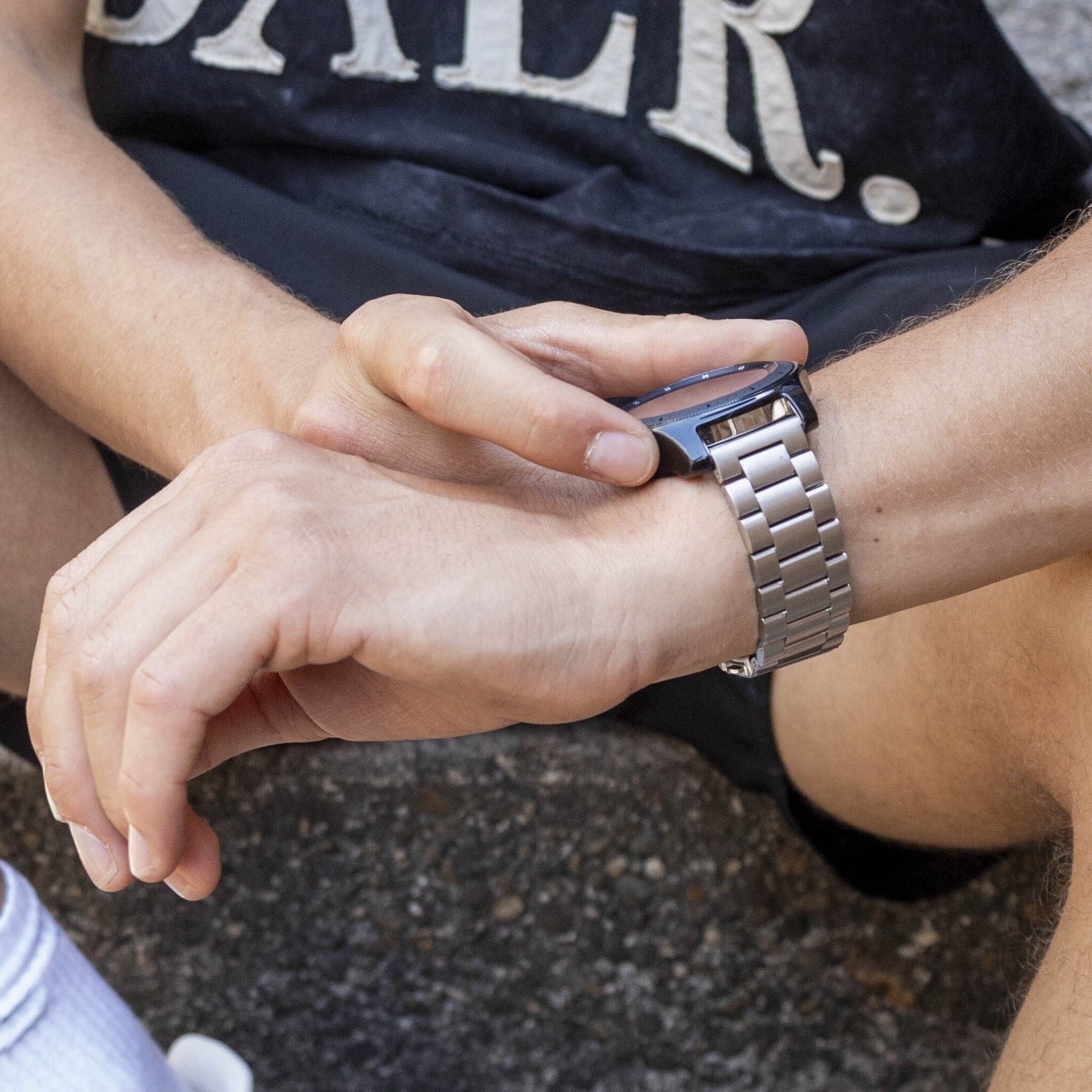 BALR Samsung Galaxy Watch 46mm Steel Link Strap (Silver)