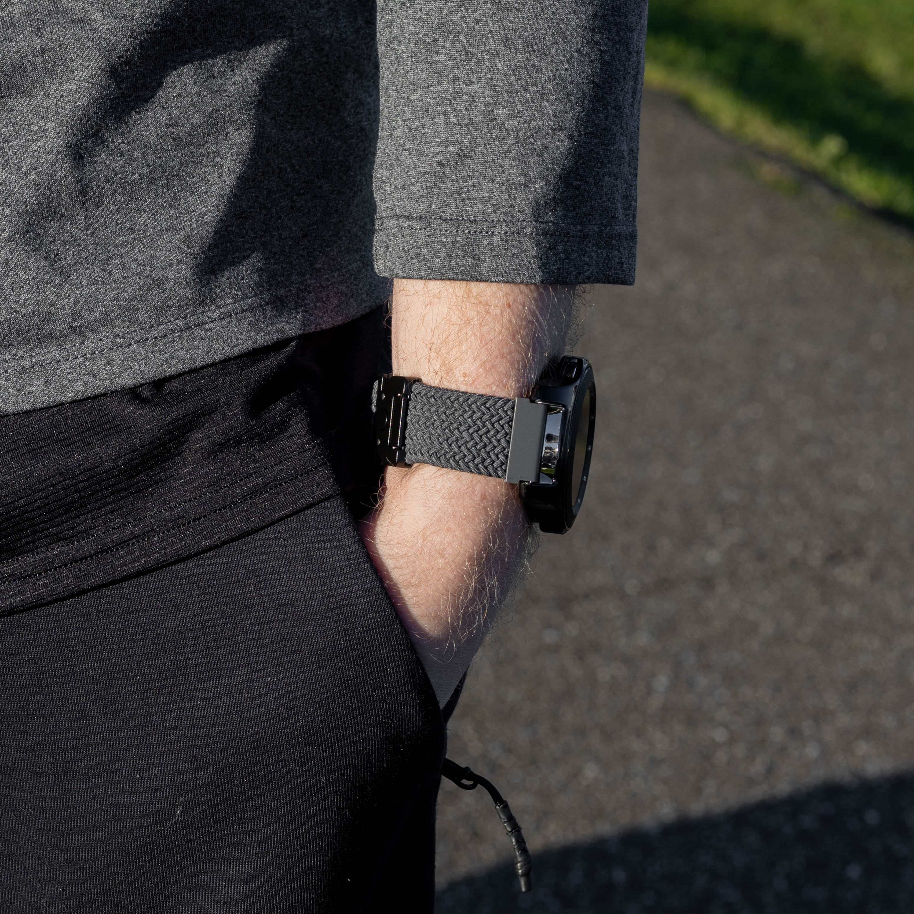 Garmin Forerunner 255 Braided Strap with P-Buckle (Grey)