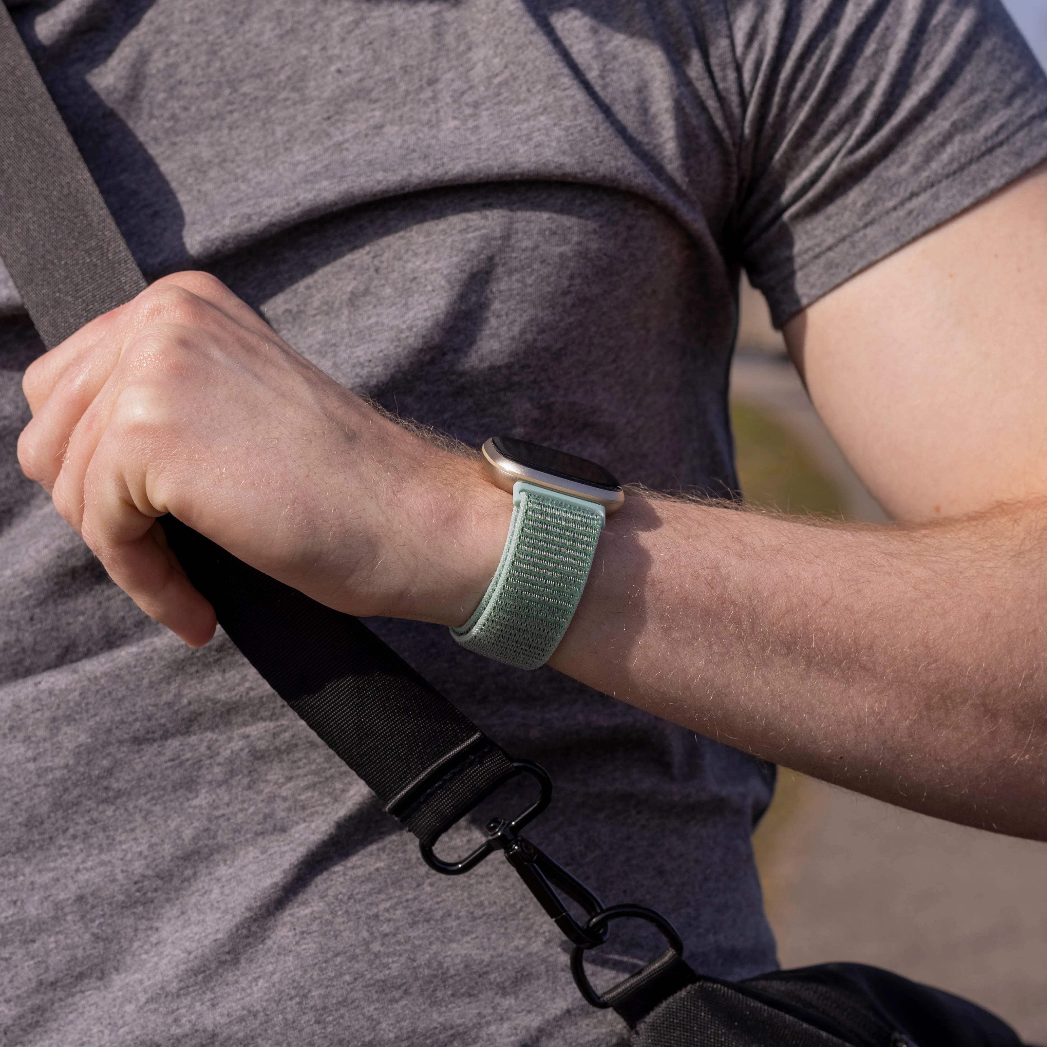 Fitbit Versa 3 nylon bandje (mint groen)