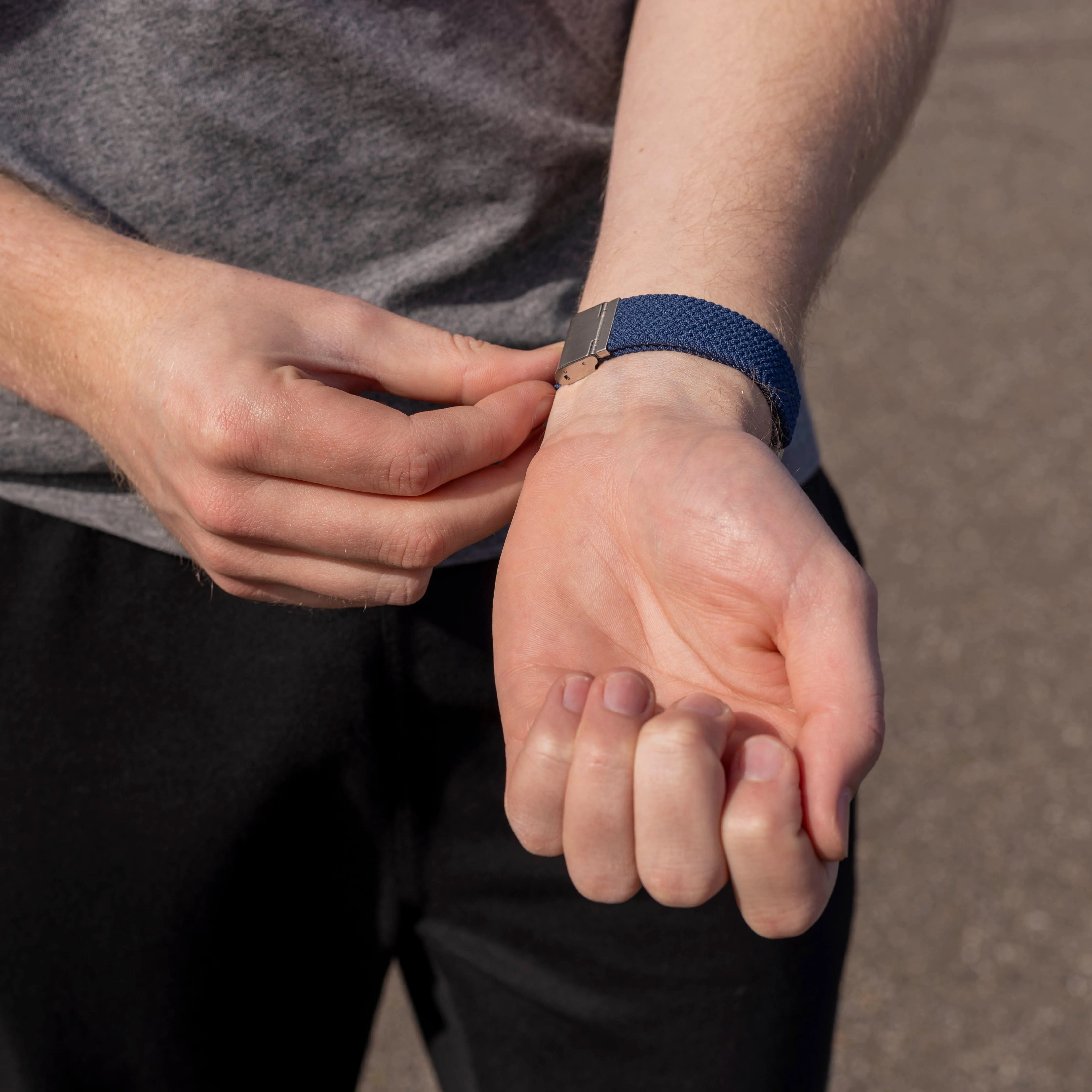 Fitbit Versa 3 verstelbaar gevlochten bandje (donkerblauw)