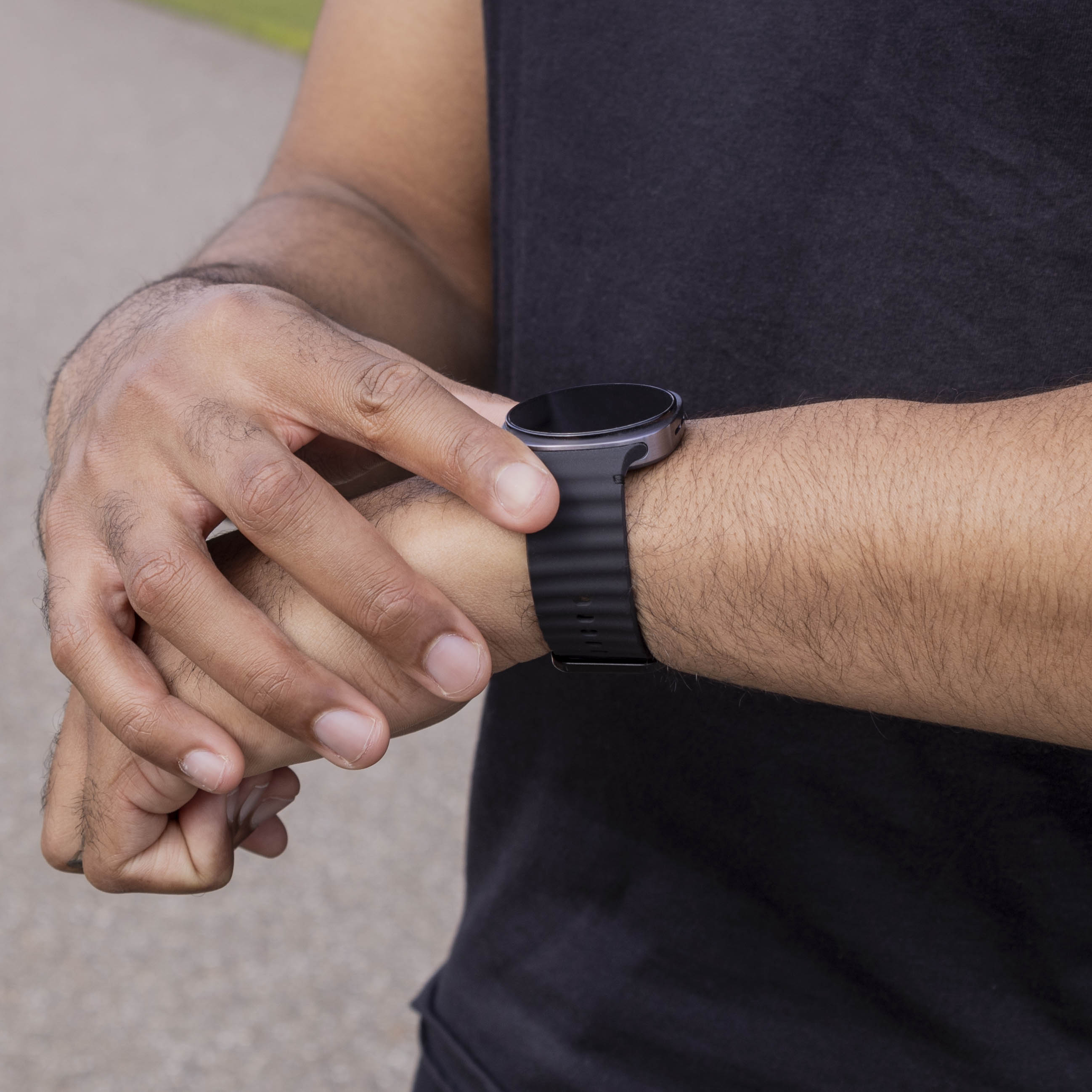 Samsung Galaxy Watch 8 Classic wave siliconen bandje (zwart)