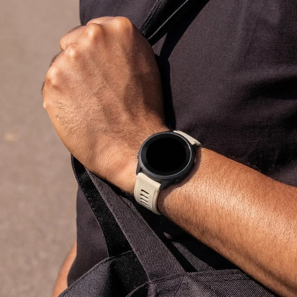 Garmin Forerunner 245 sport gesp bandje (beige/zwart)