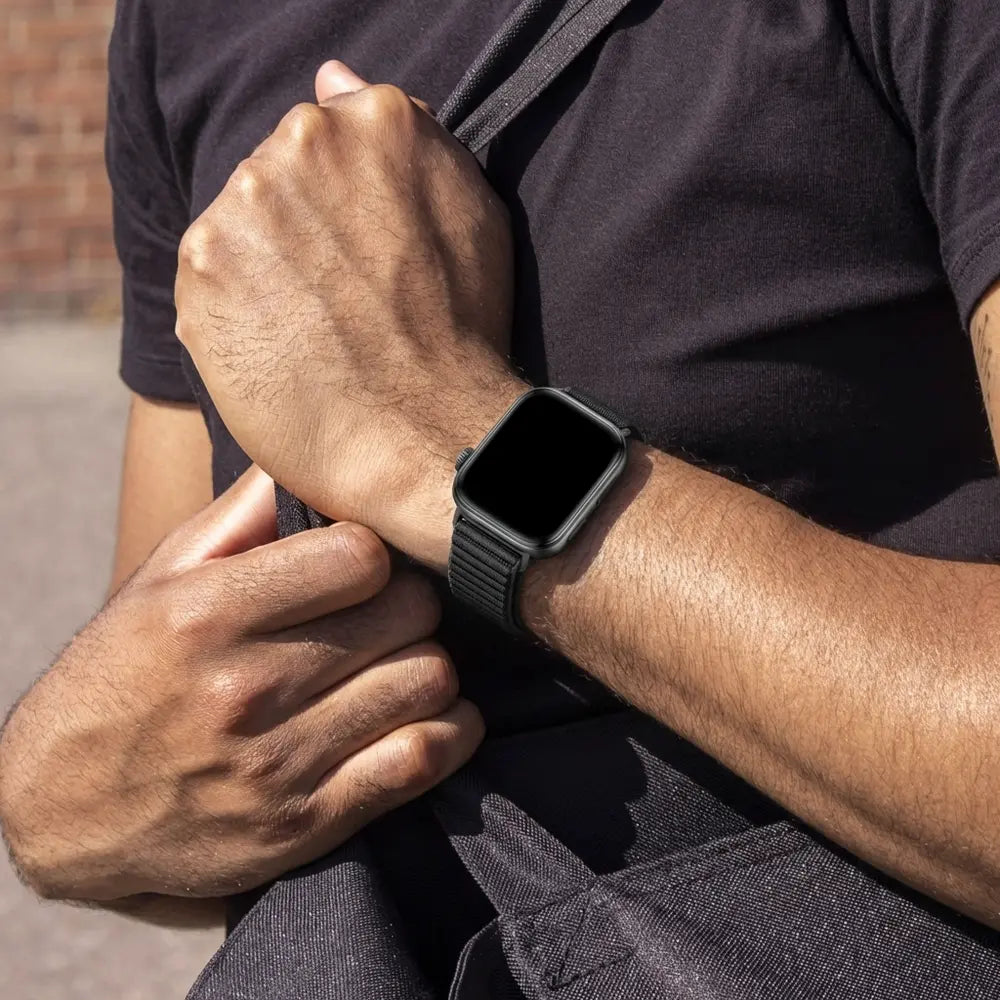 Huawei Watch Fit 3 nylon wave bandje (zwart)
