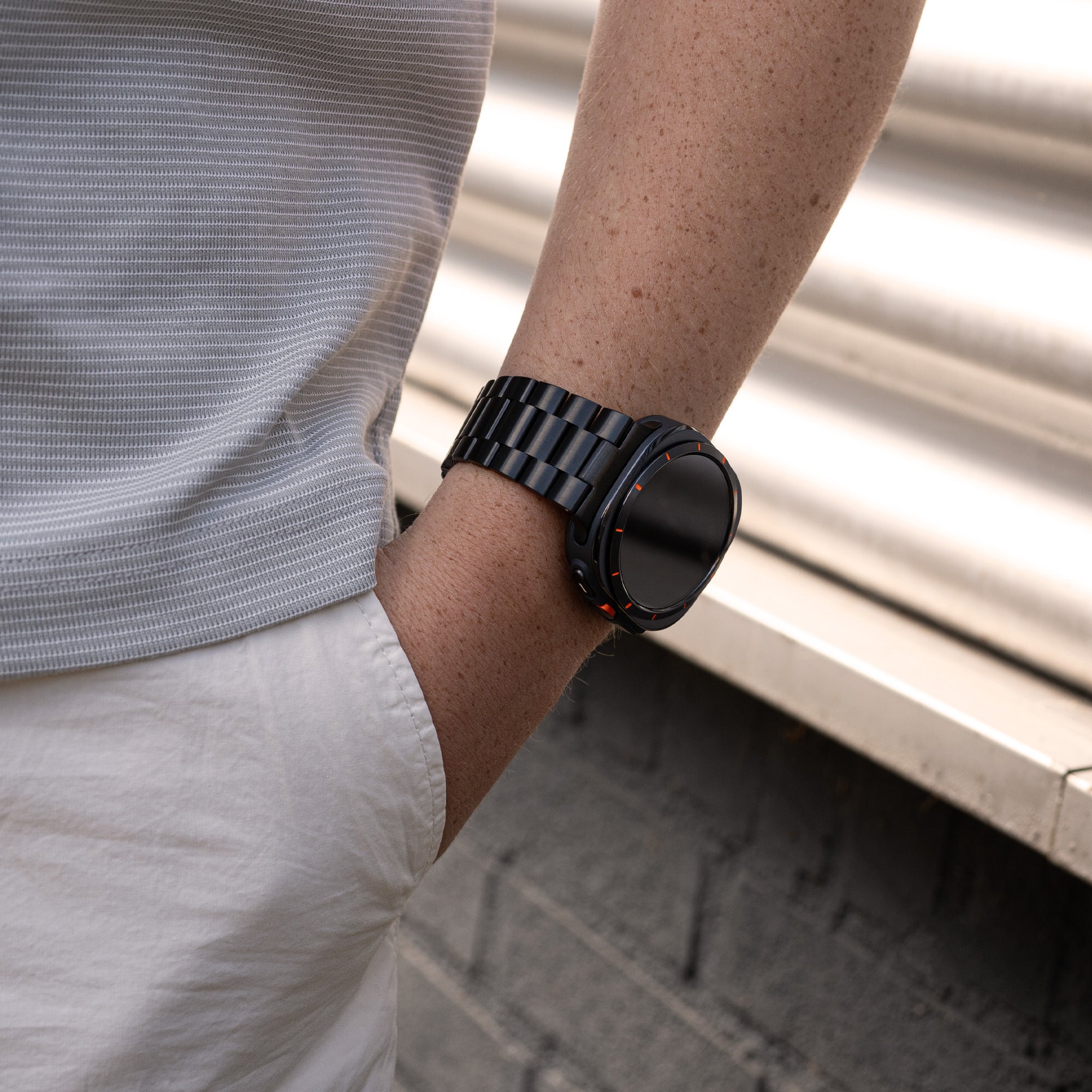 Samsung Galaxy Watch Ultra stalen band (zwart)