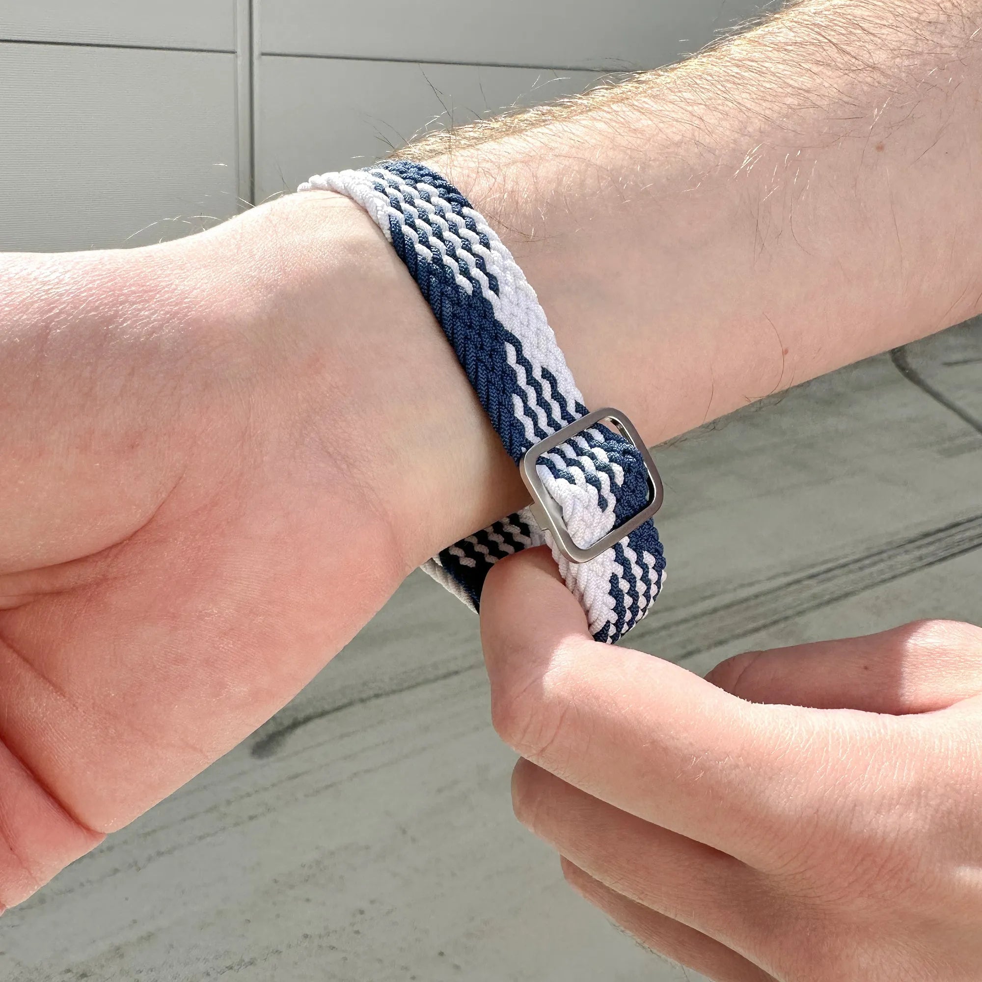 Amazfit GTR Mini verstelbaar geweven bandje (blauw/wit)