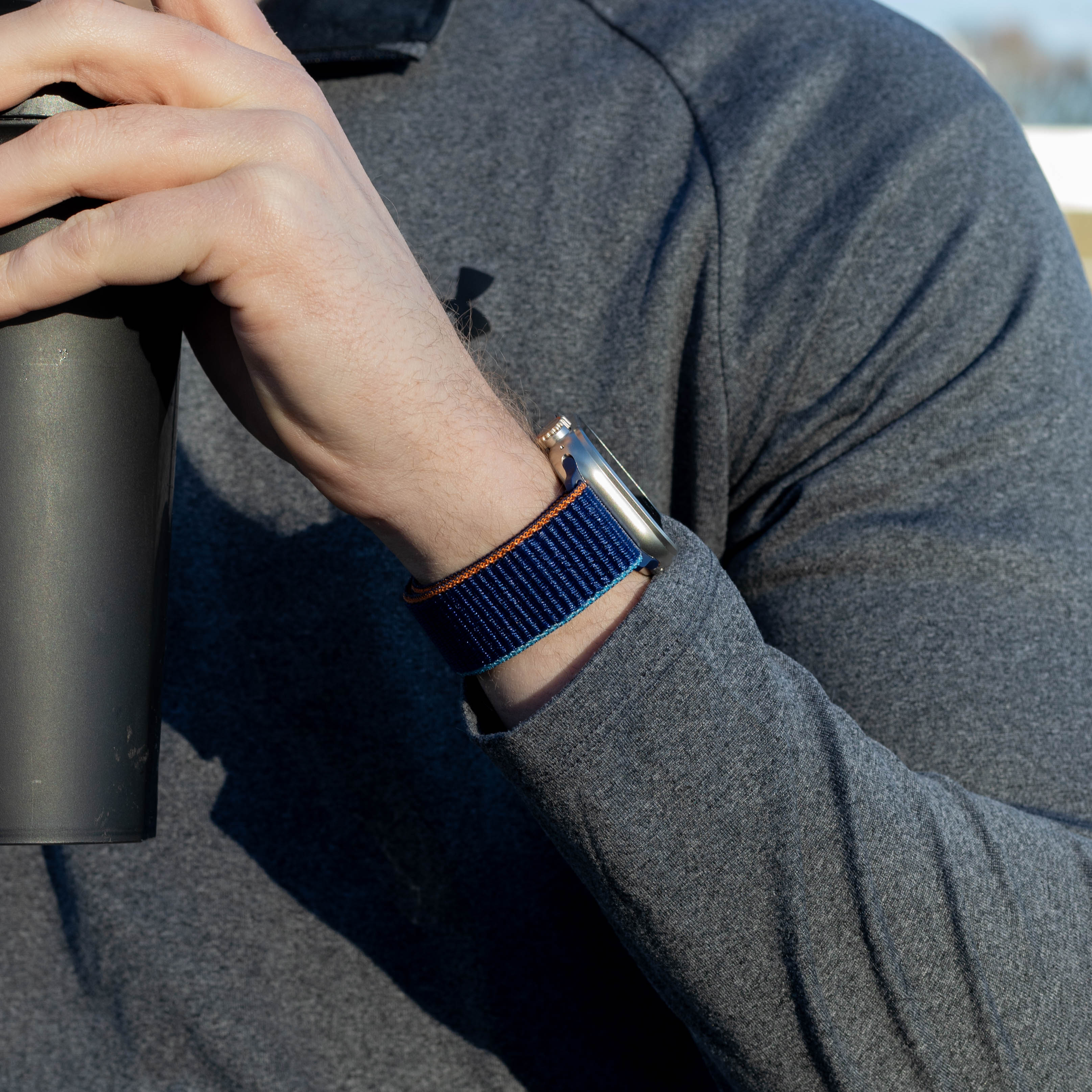 Bandz Apple Watch Ultra nylon band 'Classic met P-buckle (donkerblauw)