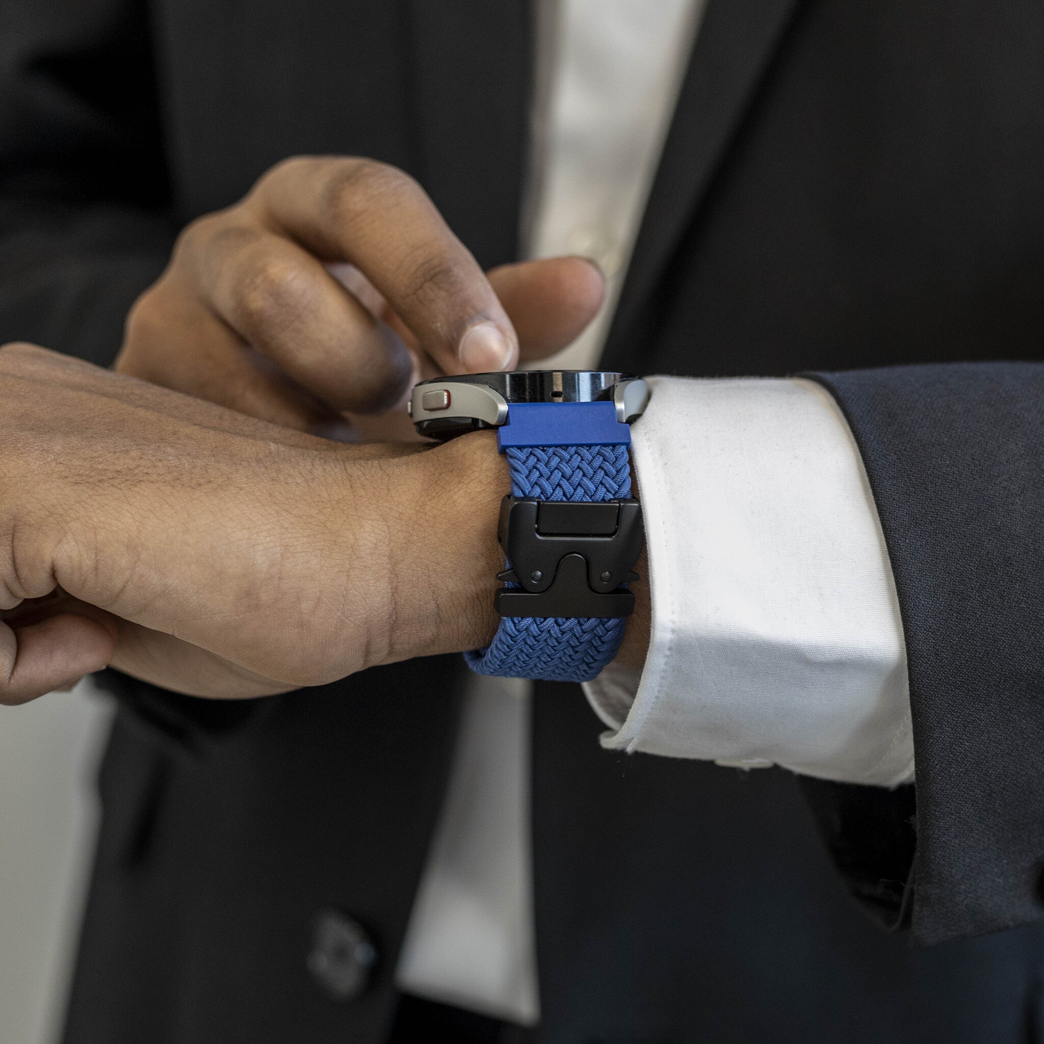 Huawei Watch GT 7 - 46mm gevlochten band met P-buckle (blauw)