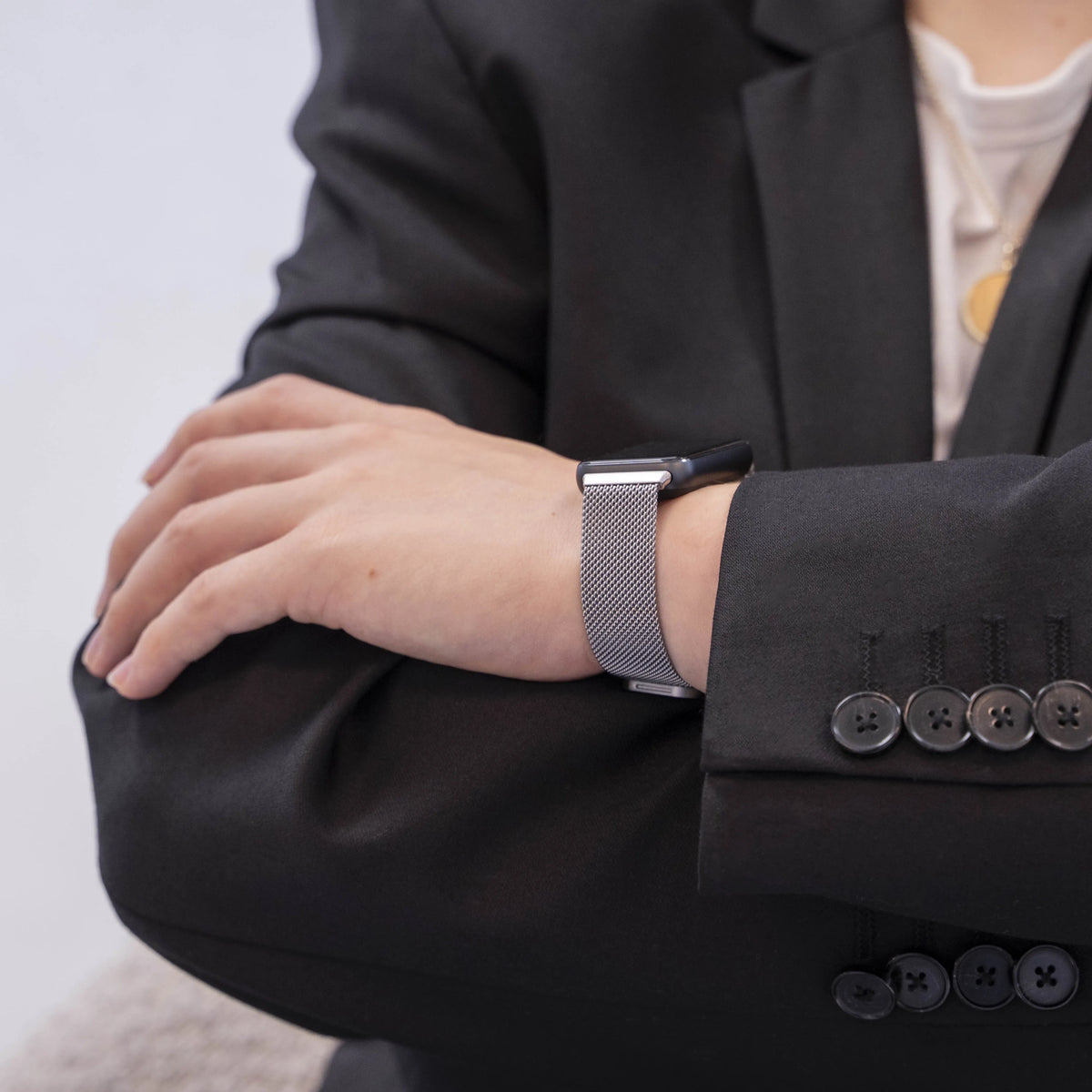 Milanese Strap, silver, lifestyle photo