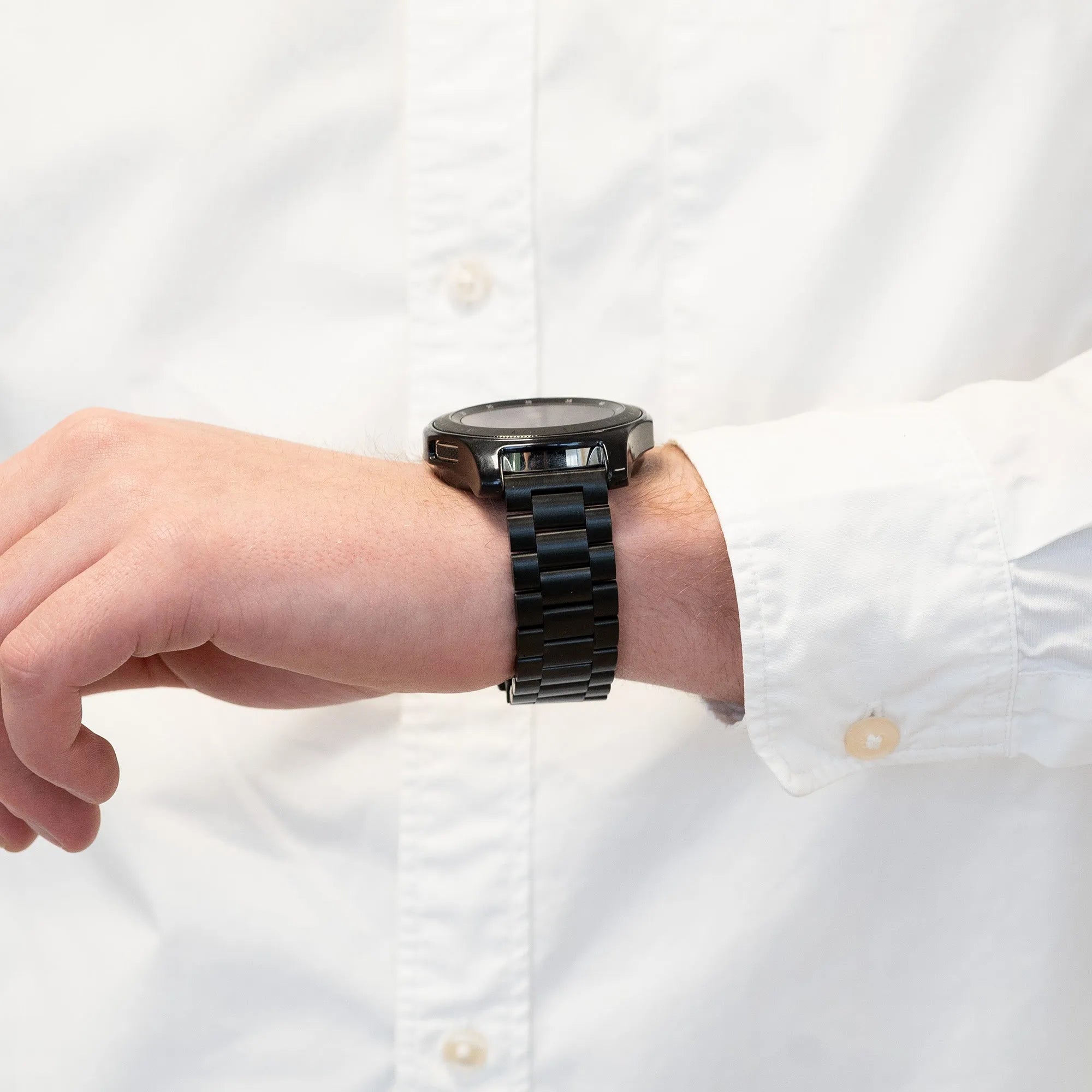 Bandz Oppo Watch X titanium schakel band (zwart)