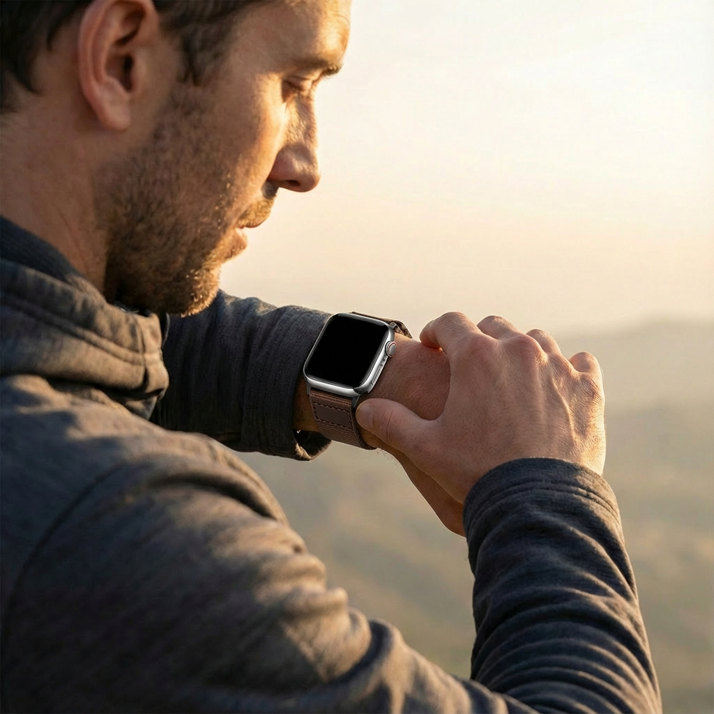 Apple Watch Ultra canvas bandje (bruin)