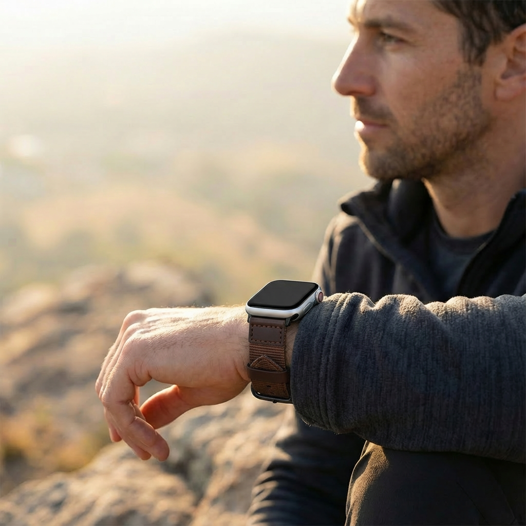 Apple Watch Ultra canvas bandje (bruin)