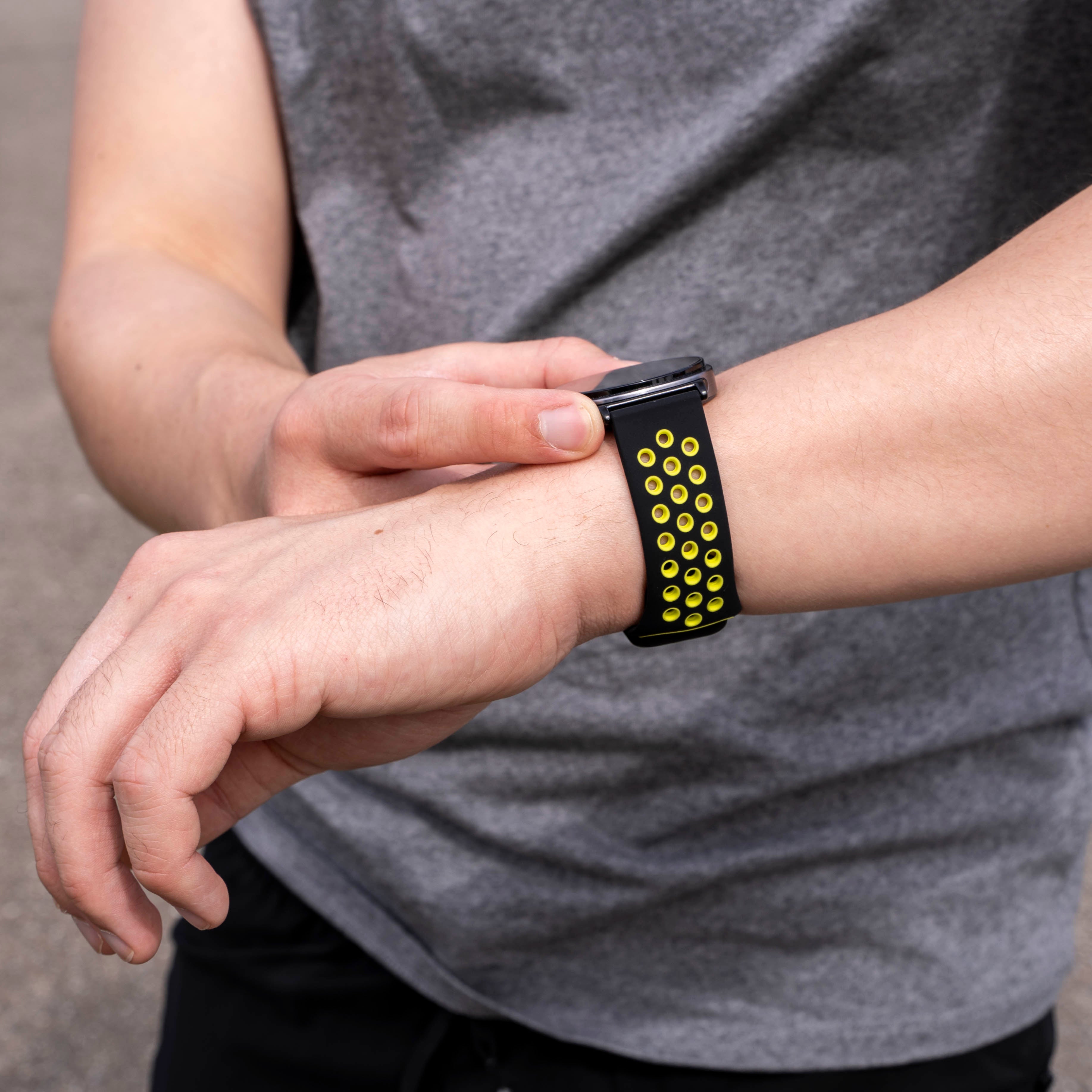Samsung Galaxy Watch 8 Classic sport bandje (zwart/geel)