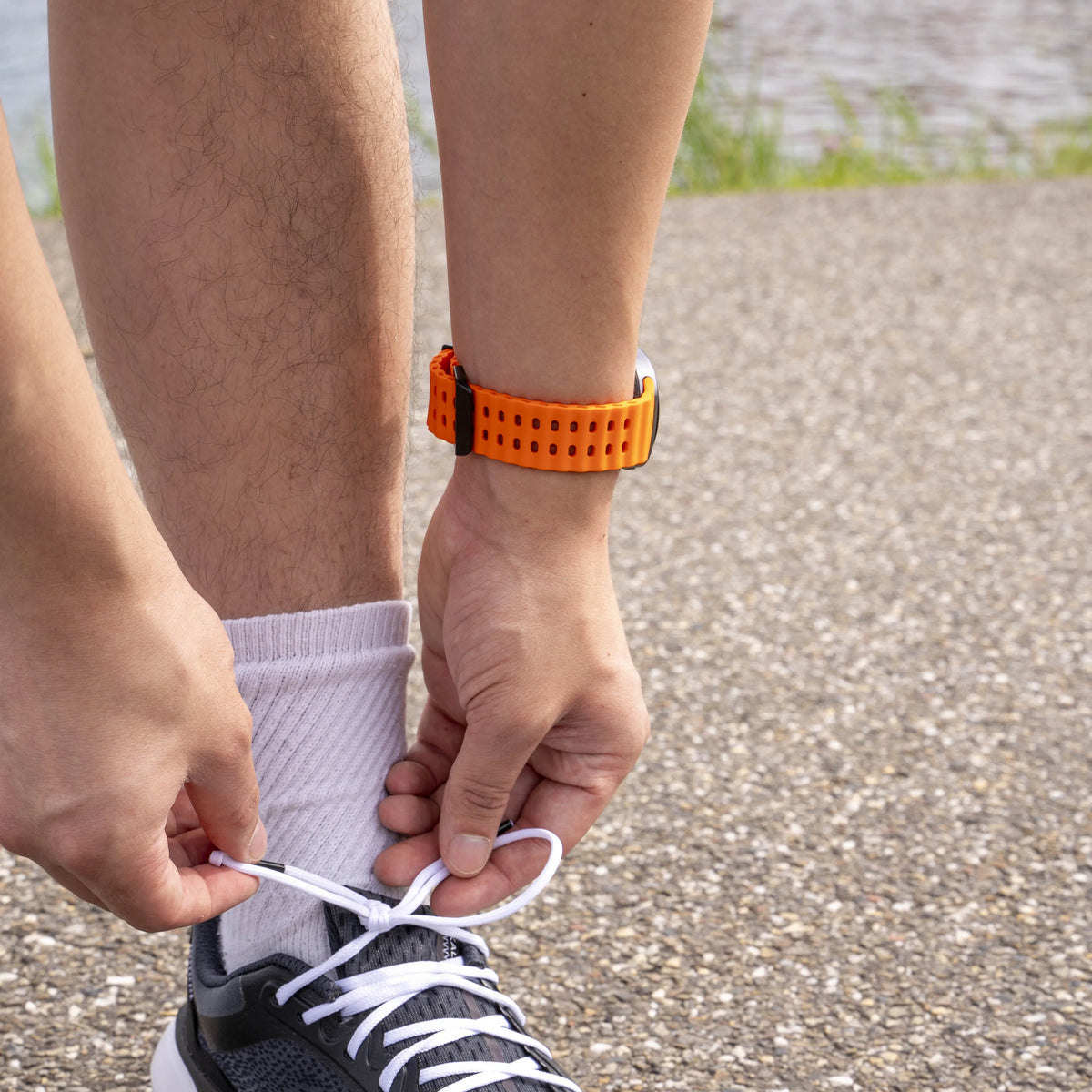 Silicone Ocean Strap, orange, lifestyle photo