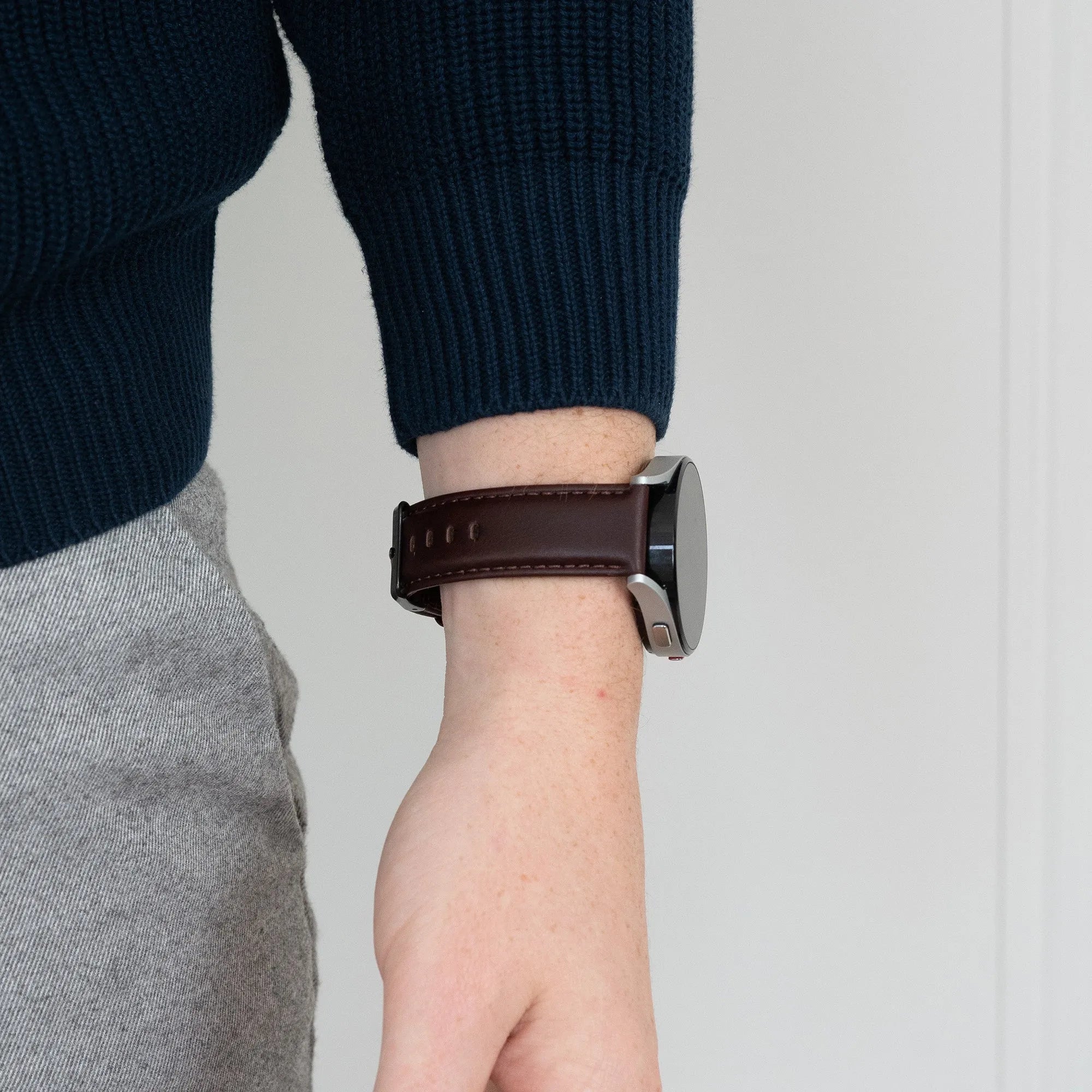 Bandz OnePlus Watch 3 lederen band 'Classic' (donkerbruin)