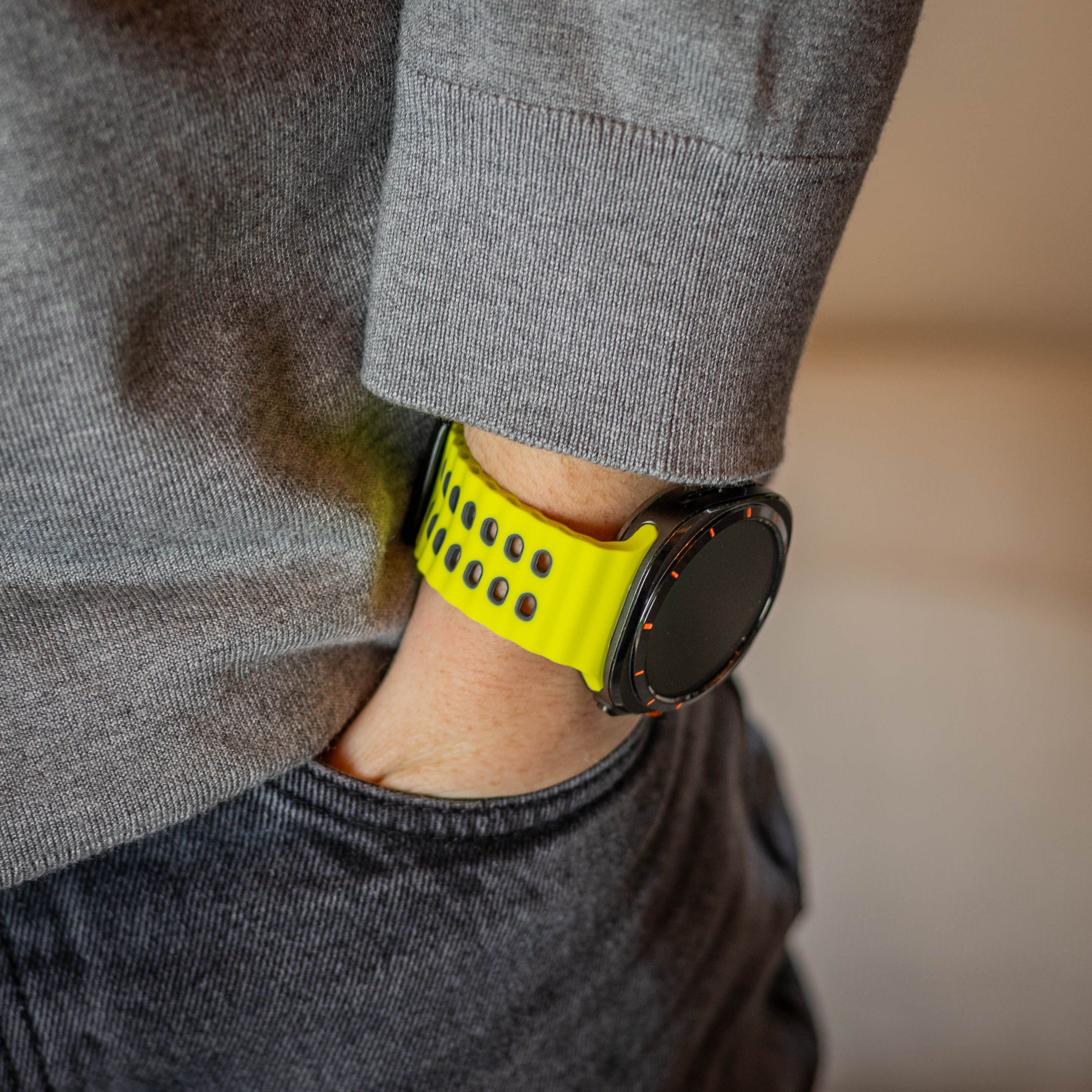 Samsung Galaxy Watch Ultra 2 Wave Silicone Strap Duo (Lime/Dark Grey)