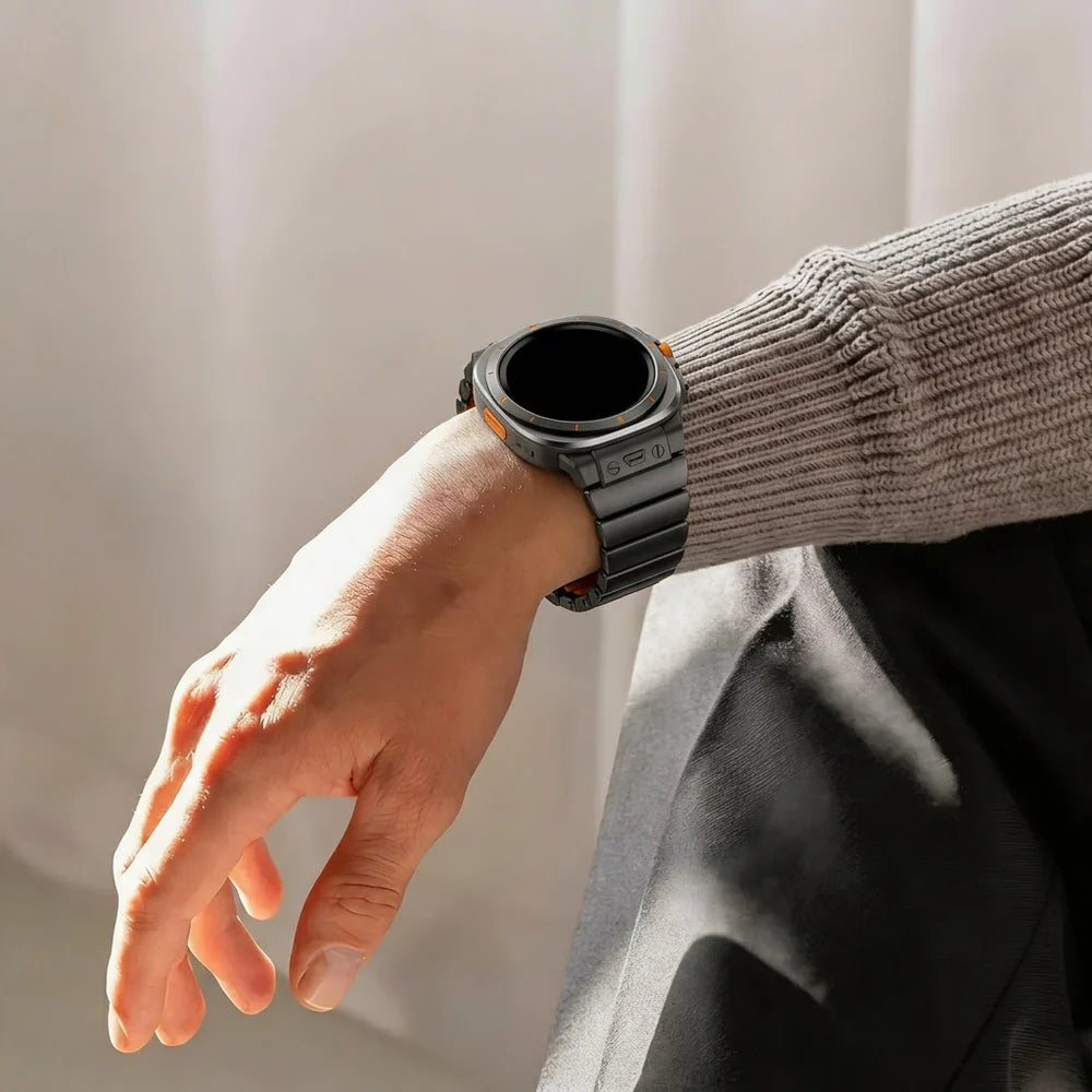 Bandz Samsung Galaxy Watch Ultra Titanium Strap 'Hybrid' (Black)