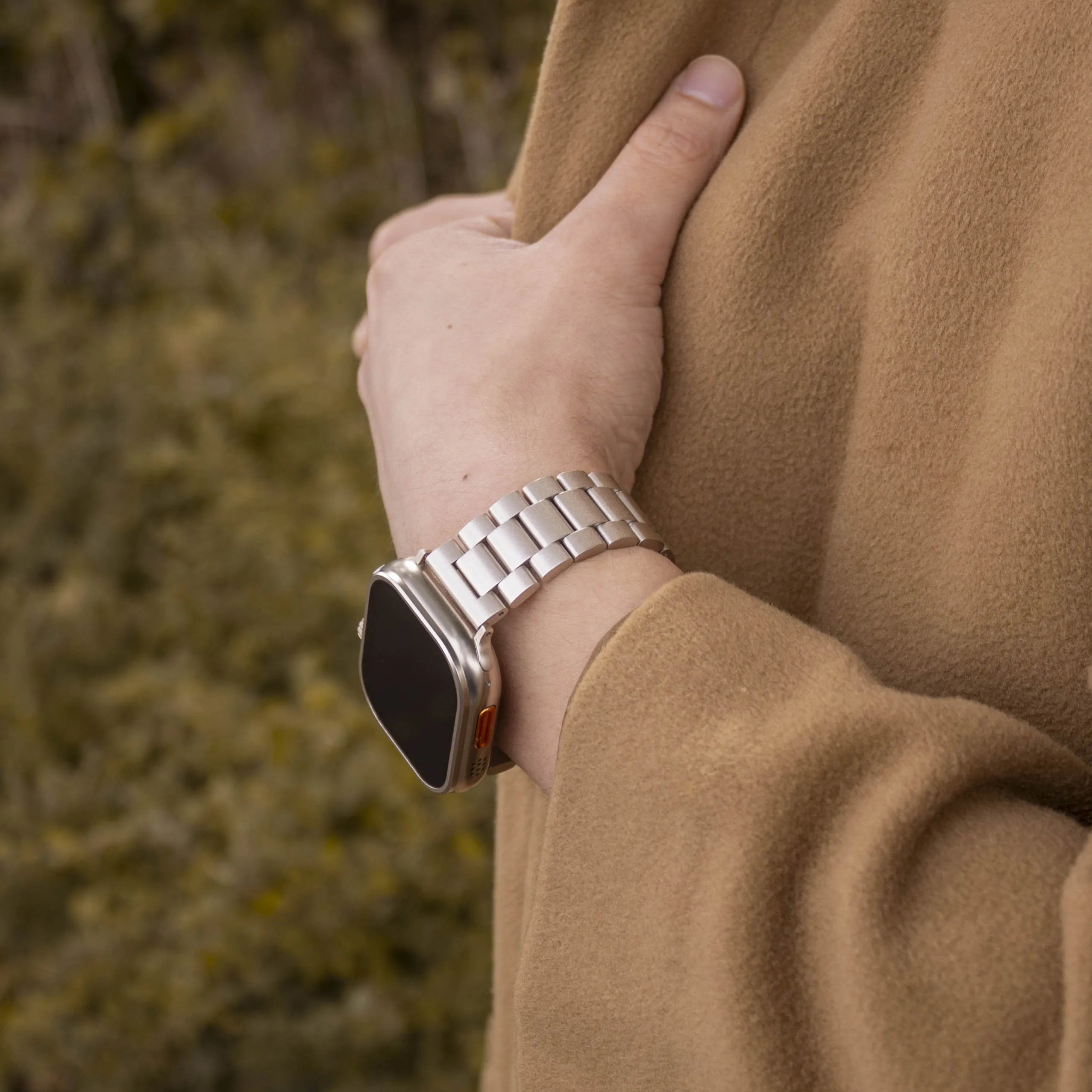 Apple Watch stalen band (sterrenlicht)