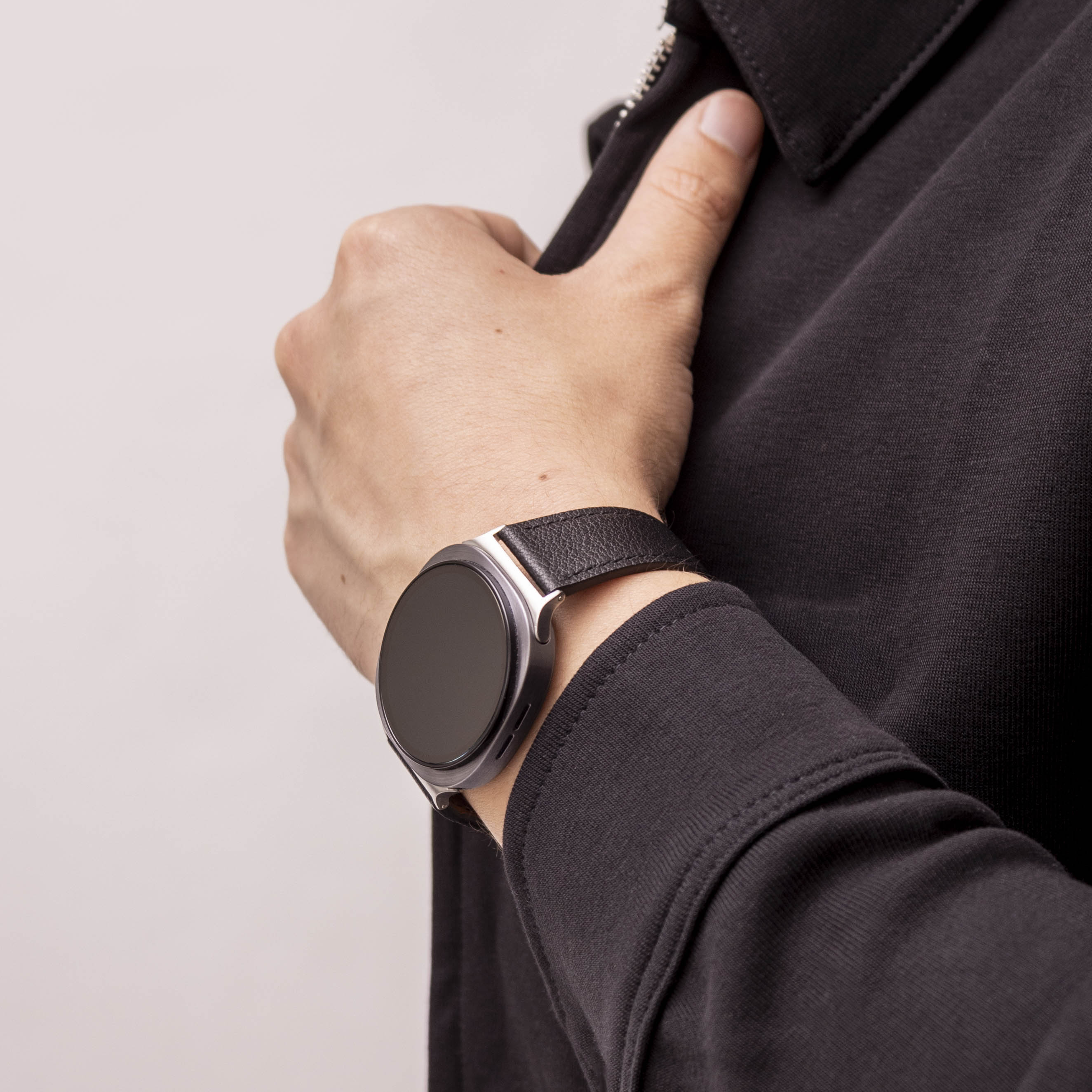 Samsung Galaxy Watch 8 - 44mm modern leren band (zwart)