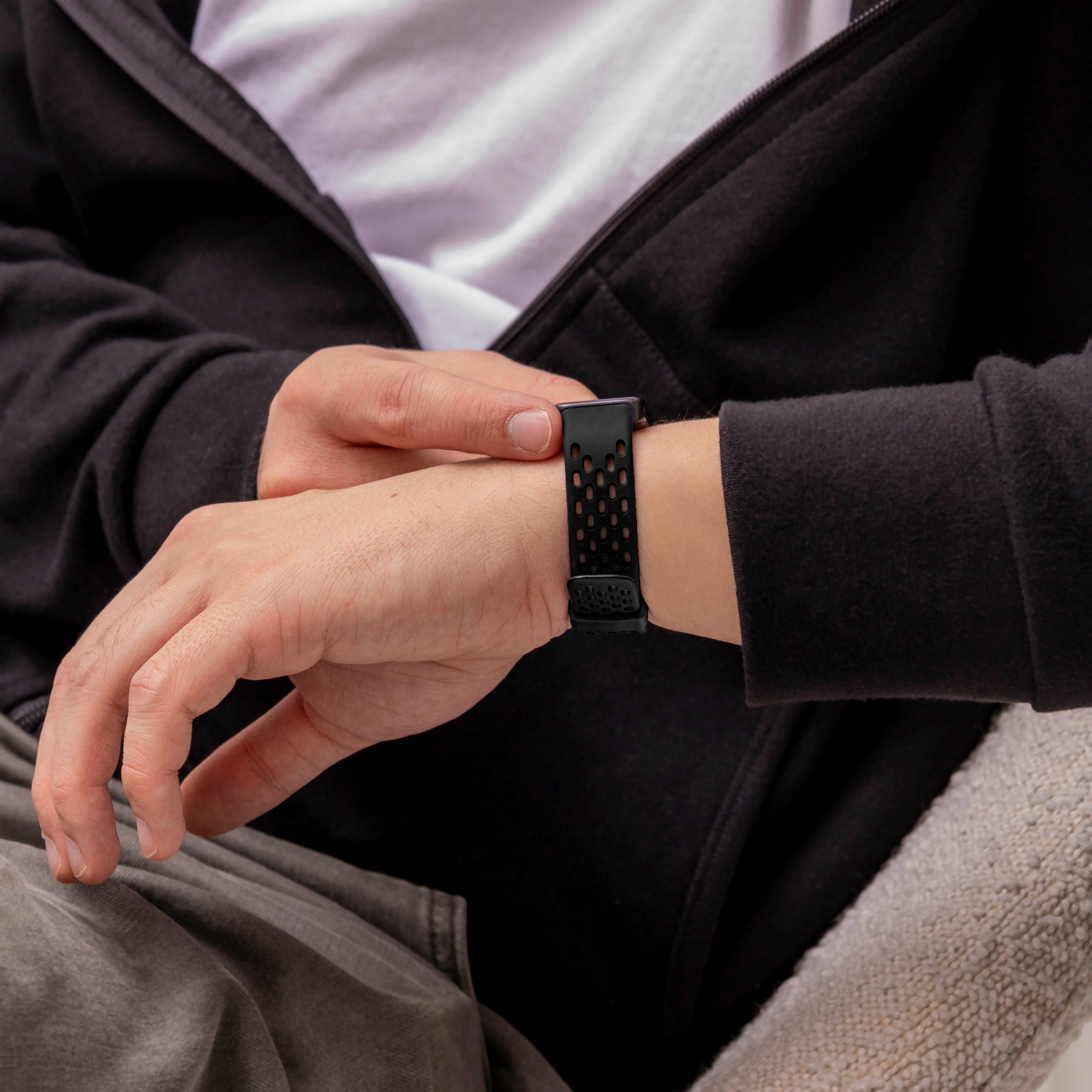 Huawei Band 8 siliconen air bandje (zwart)