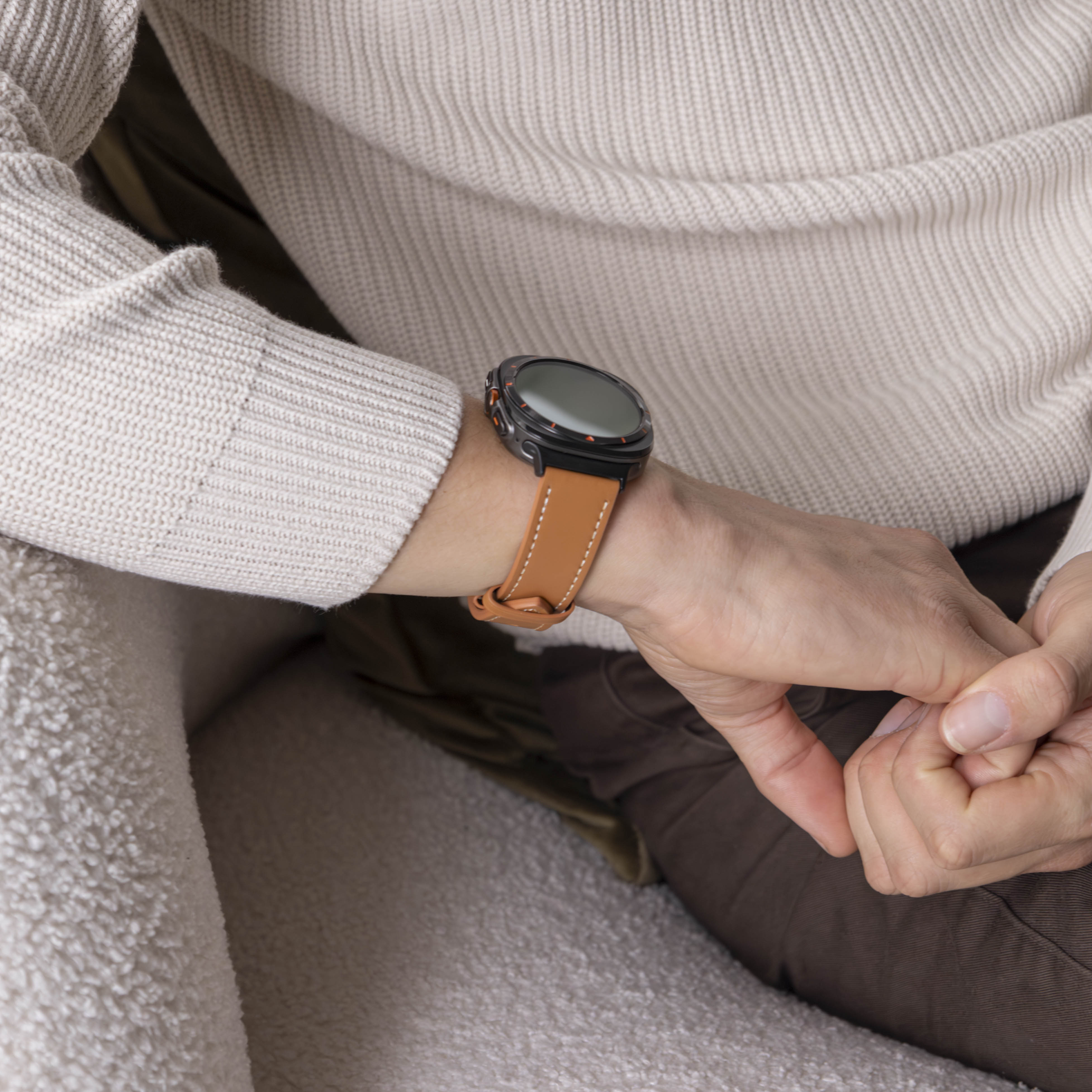 Samsung Galaxy Watch Ultra leren gesp band (bruin)
