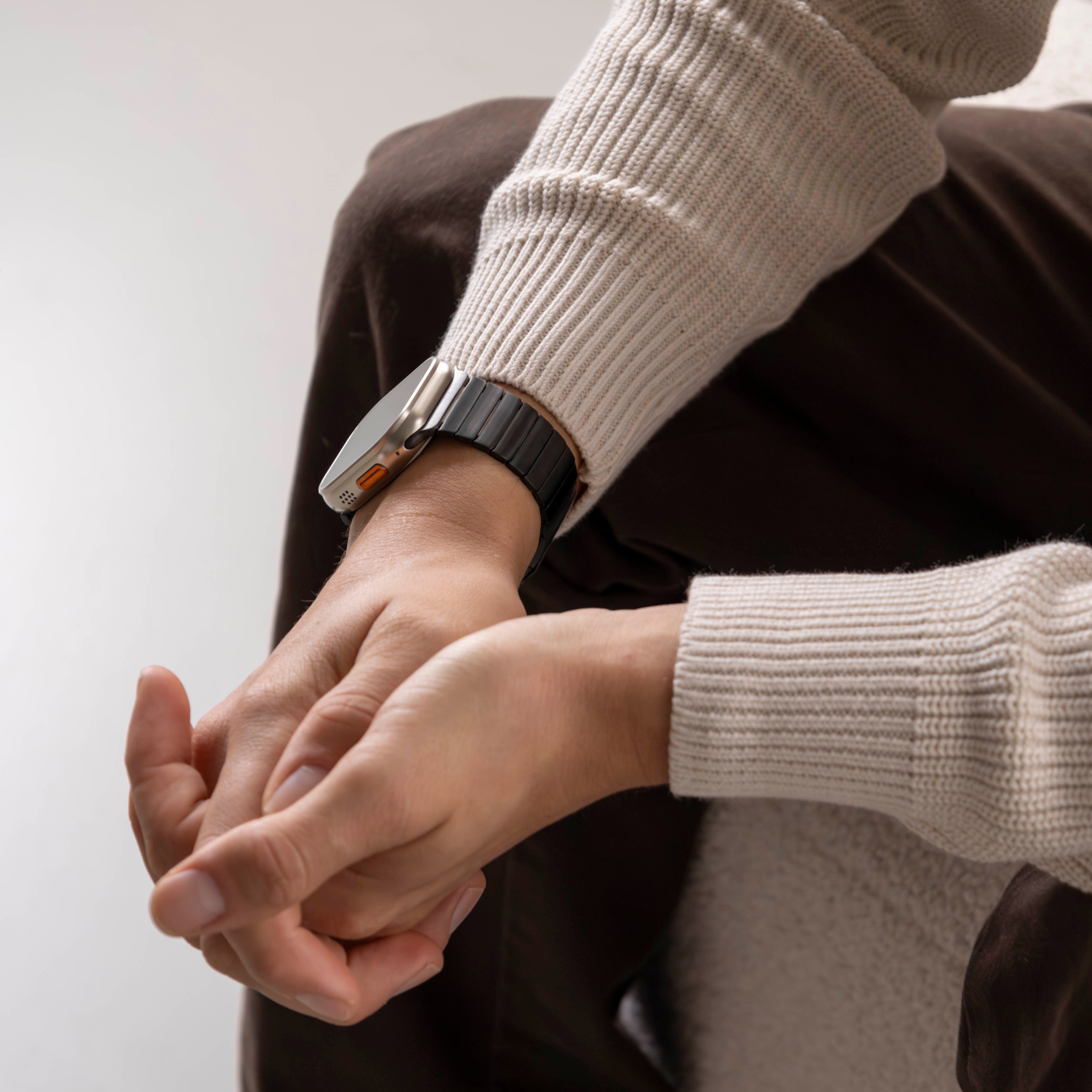 Apple Watch Ultra luxe metalen band (zwart)