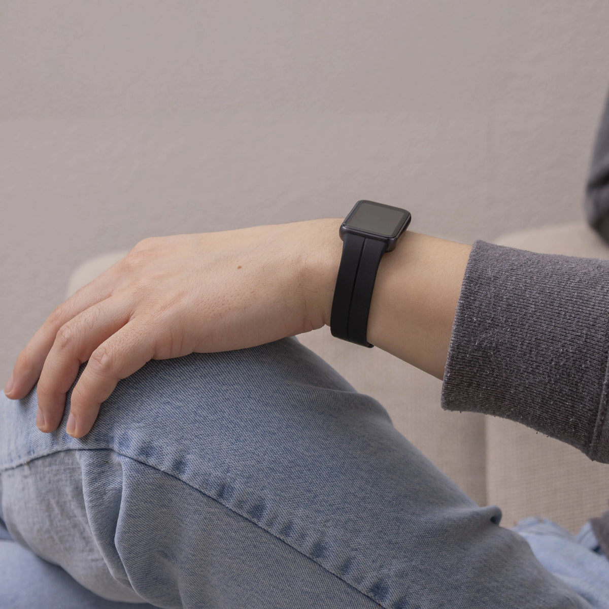 D-Buckle Silicone Strap, black, lifestyle photo