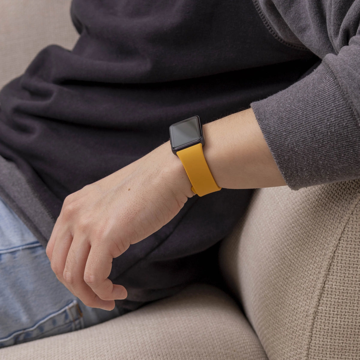 Silicone Strap, yellow, lifestyle photo
