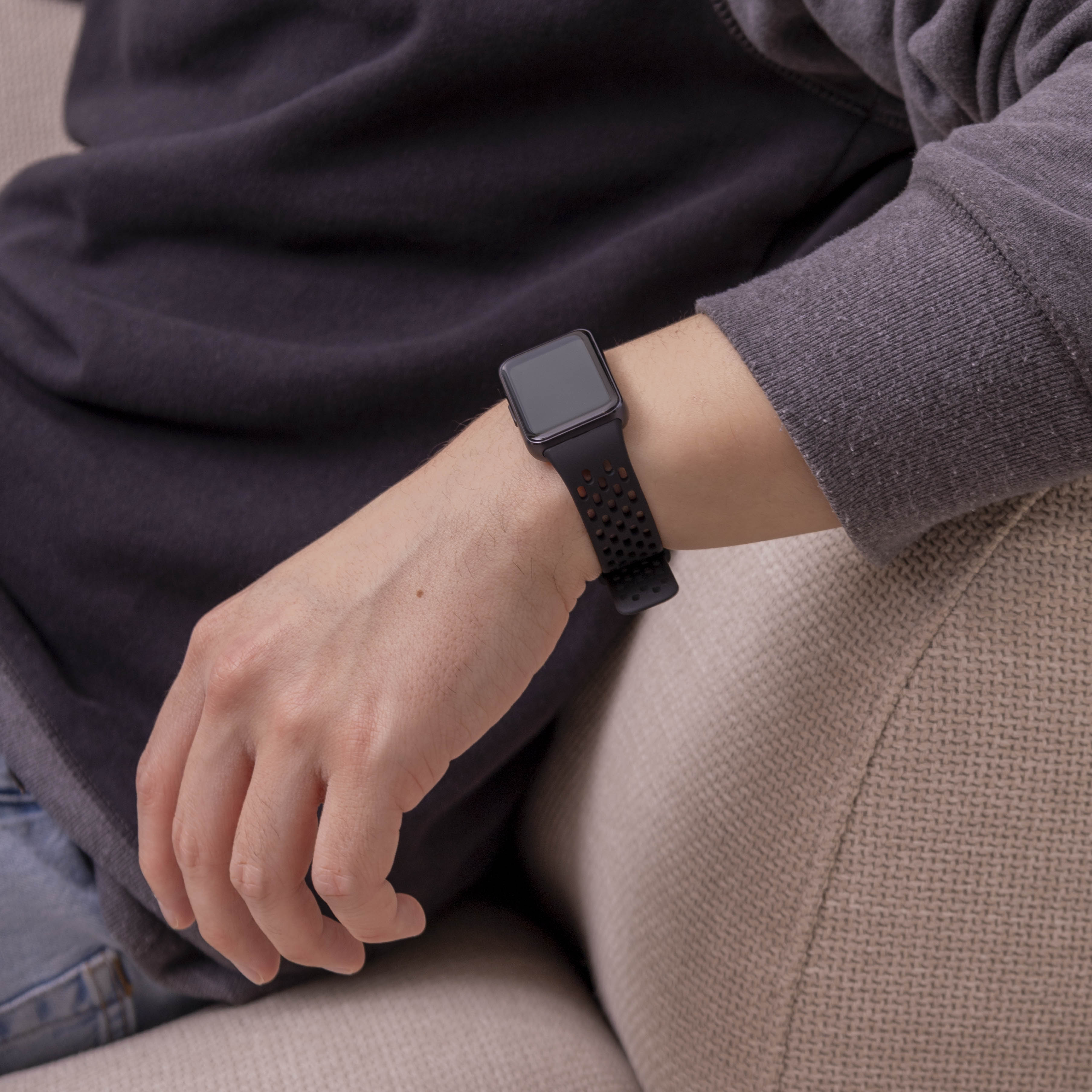 Samsung Galaxy Fit 3 ademend siliconen bandje (zwart)