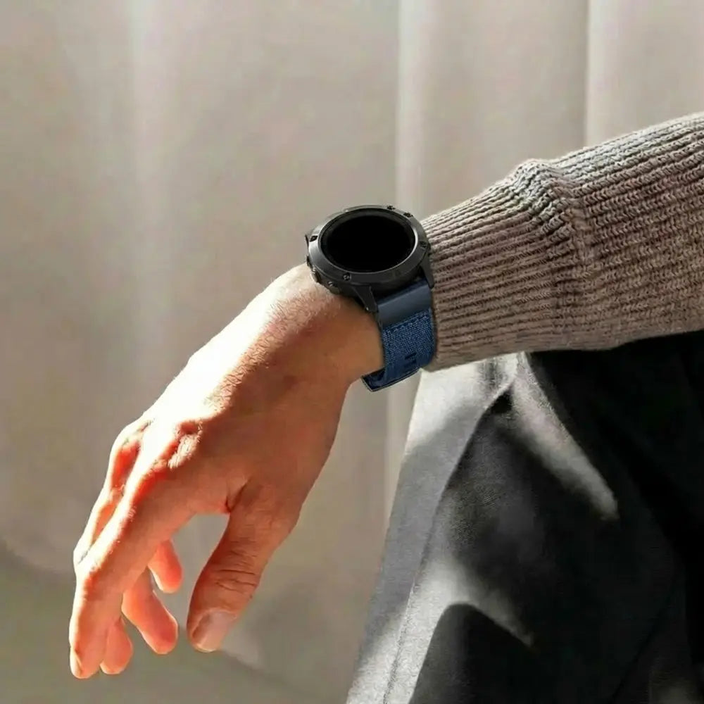 Garmin Fenix 5 / 6 nylon hybrid bandje (blauw)