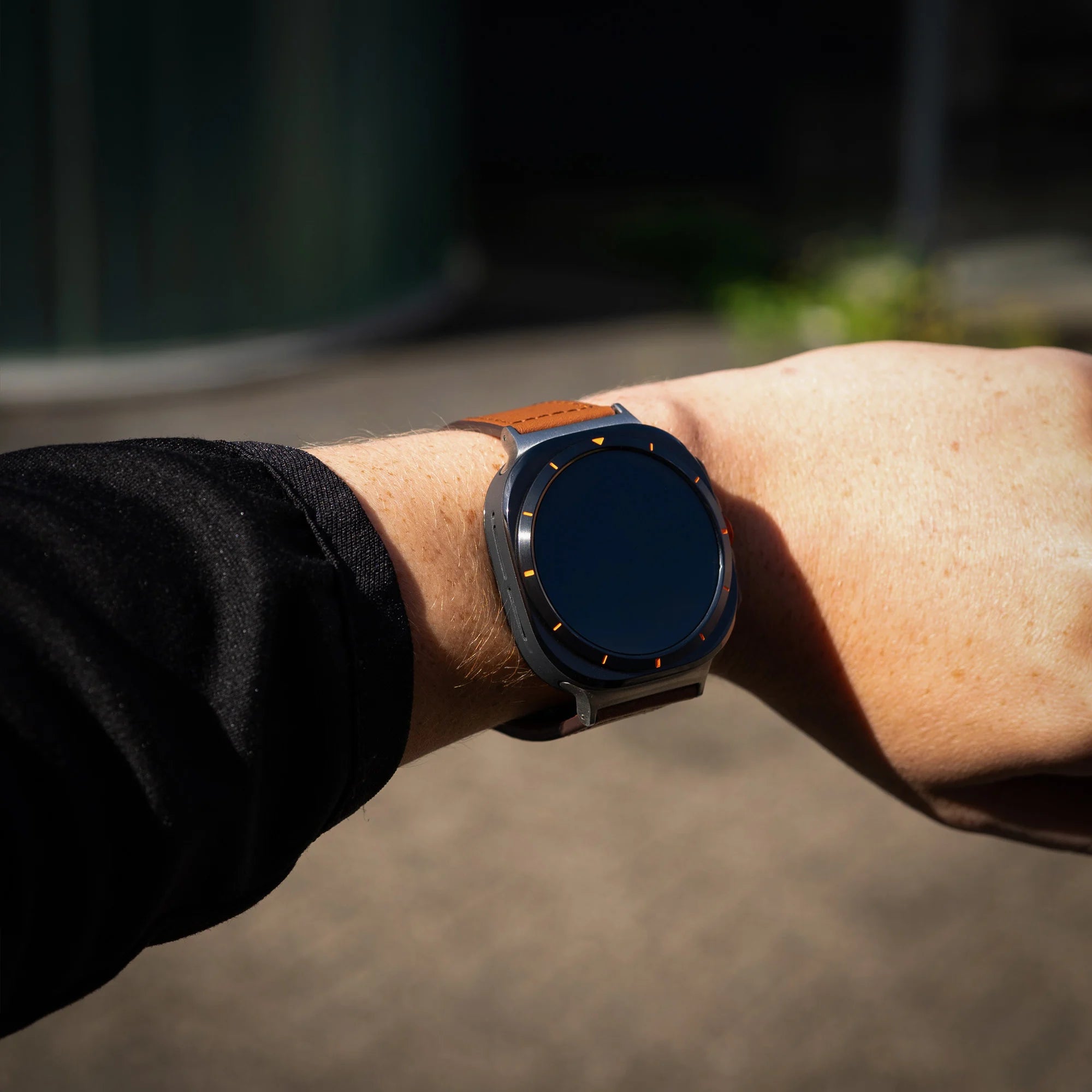 Samsung Galaxy Watch Ultra 2 leren band met druksluiting (bruin)